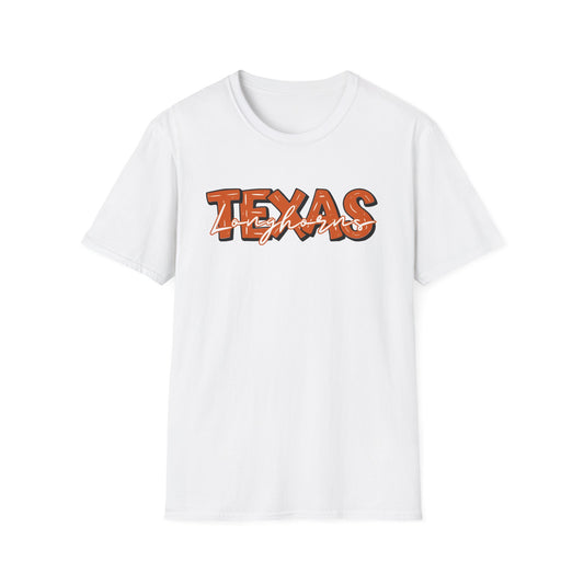 Texas Pride Unisex Softstyle T-Shirt, Casual Wear, Gift for Texans, Summer, Vacations, Festivals, Road Trips