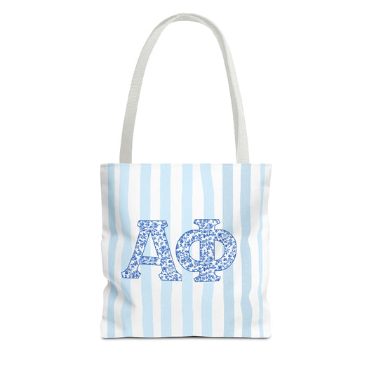 Floral Sorority Inspired Tote Bag | A Phi Style Gift | Greek Life Bag | Big Little Reveal | Cute Campus Tote, Cute Bid Day Bag