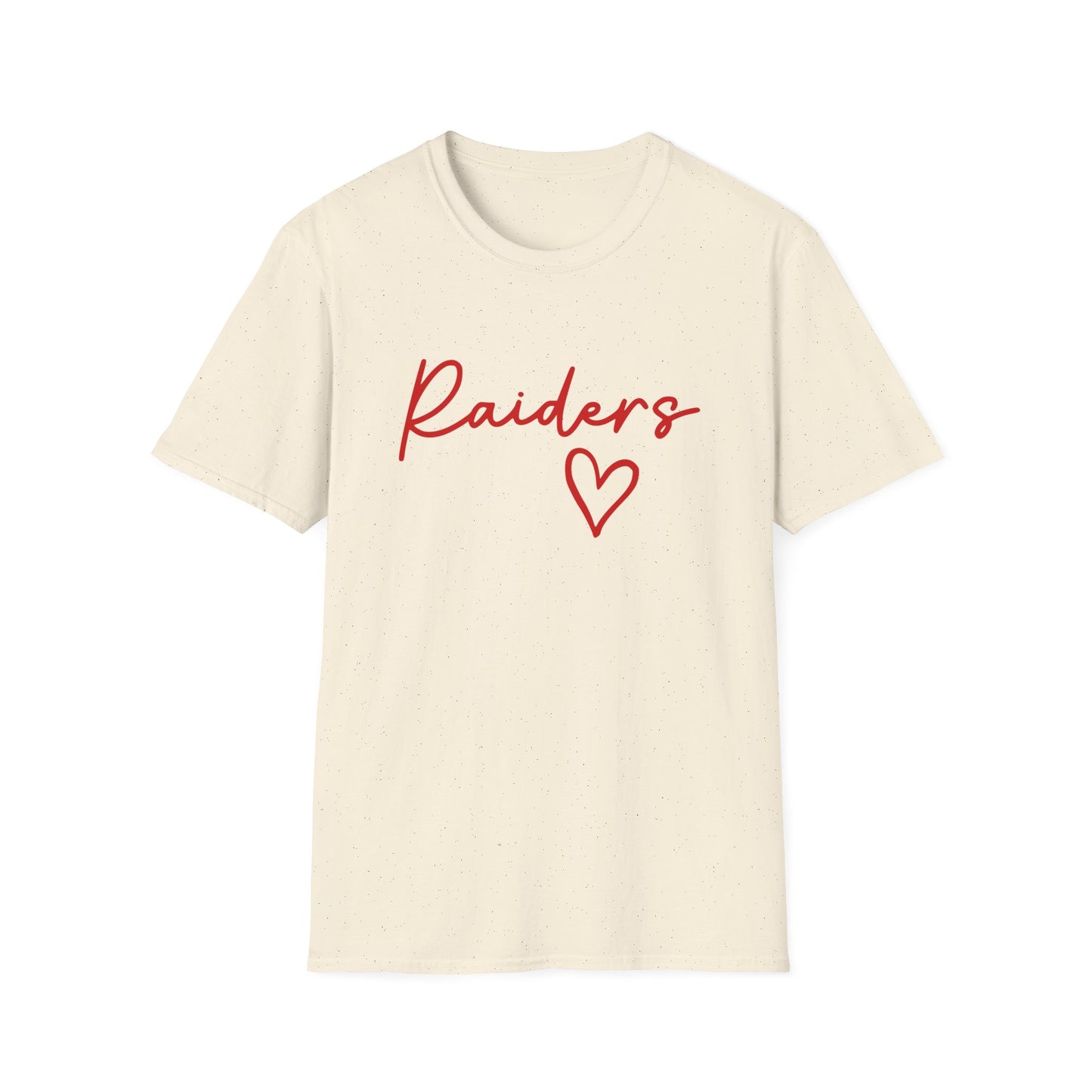 Raiders Heart Script T-Shirt | Game Day Tee | Cute College Spirit Shirt | Red & White Raiders Graphic Tee