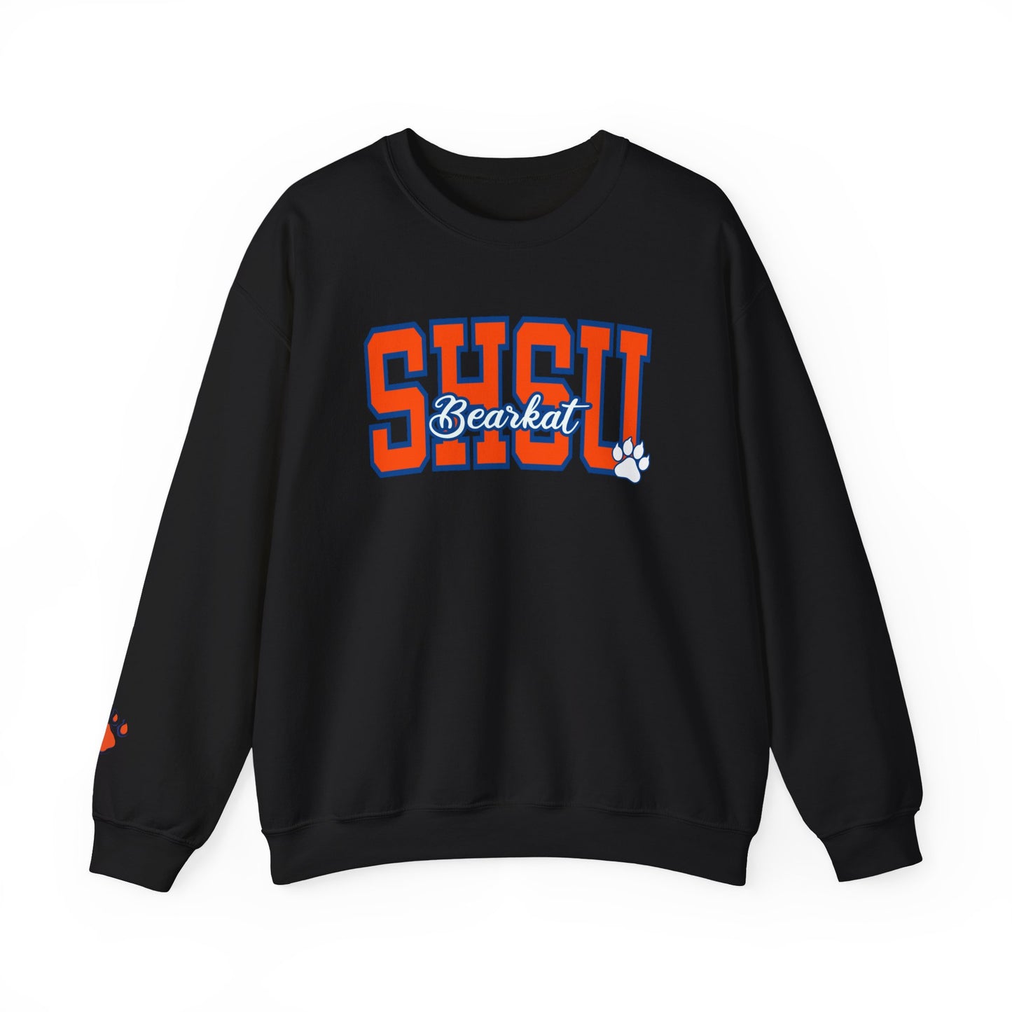 Sam Houston State University Sweatshirt | Bearkat Sleeve Print, Sam Houston State Crewneck | Printed Sleeve Game Day Sweatshirt, Bearkats
