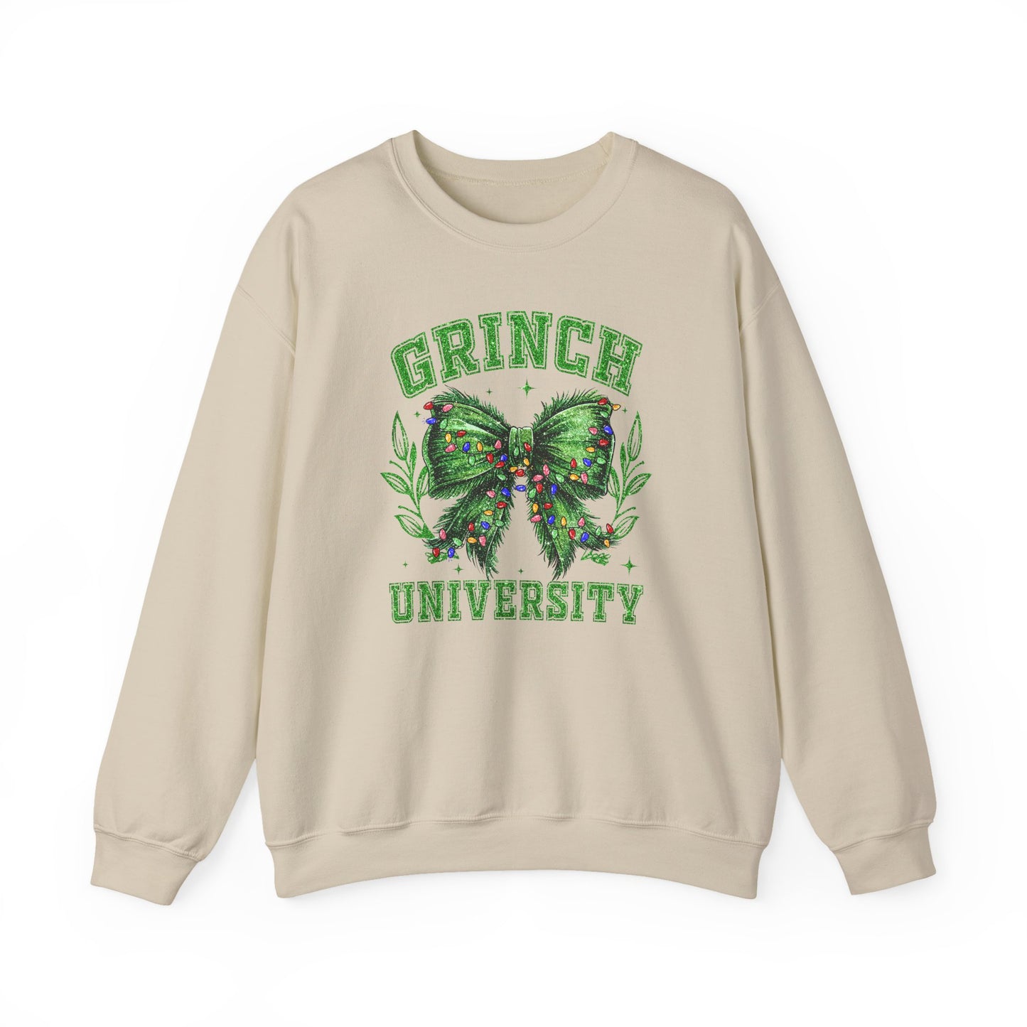 Festive Green Mischief University Christmas Sweatshirt, Funny Xmas Apparel, Mean One, Comfy Fleece