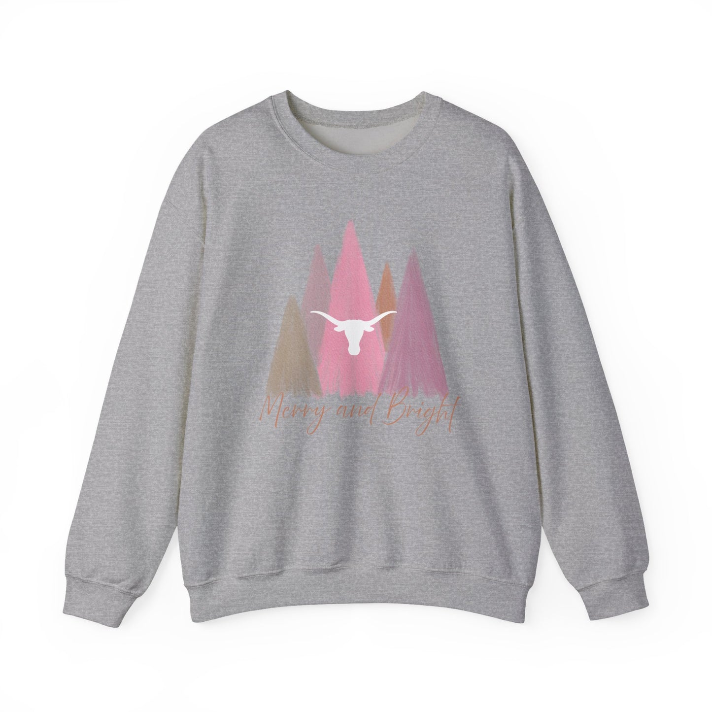 Merry and Bright Sweatshirt | Pastel Christmas Crewneck | Texas-Inspired Holiday Top