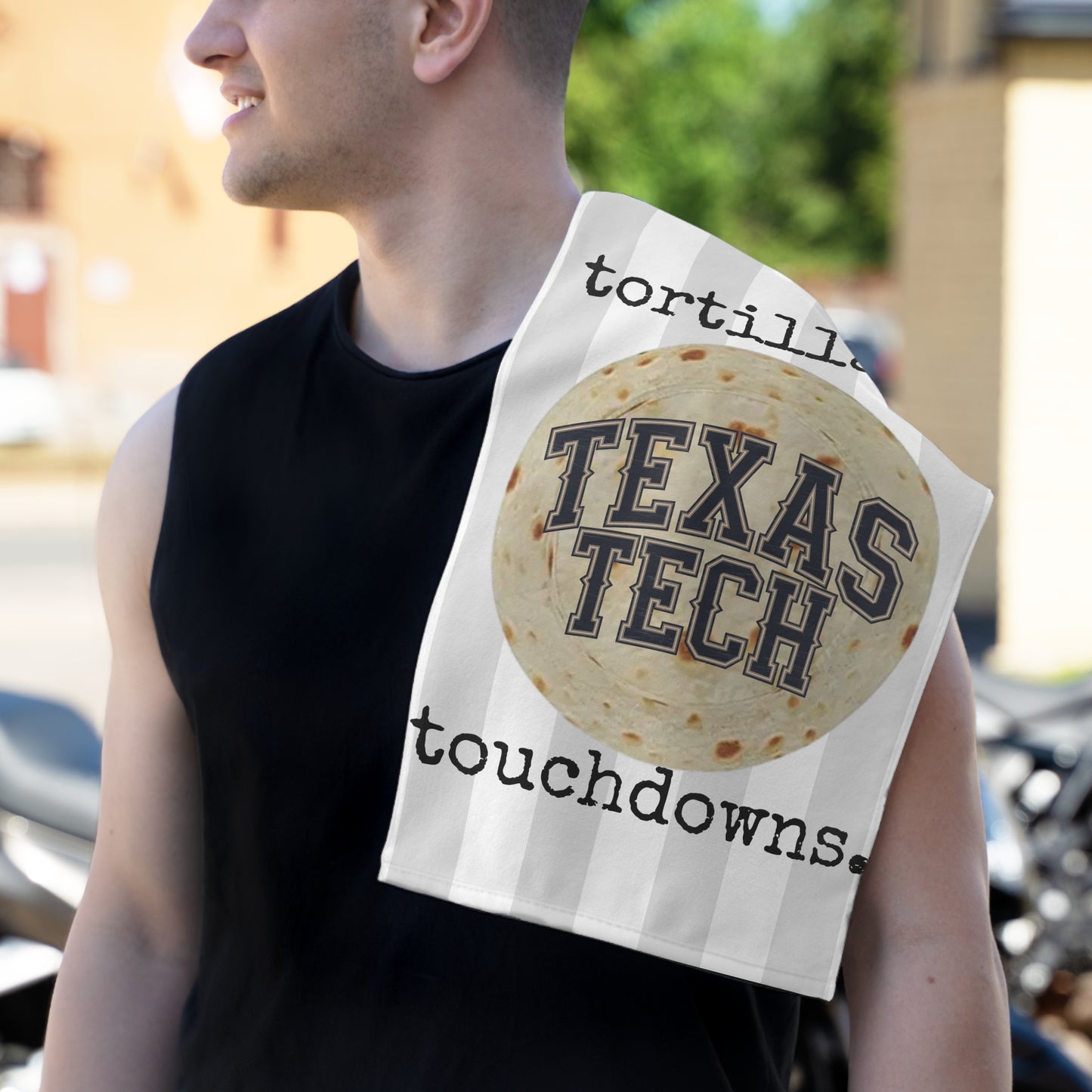 Tortillas & Touchdowns Rally Towel | Texas Game Day Spirit Towel | Funny Football Tailgate Towel | 11x18 Cheer Towel