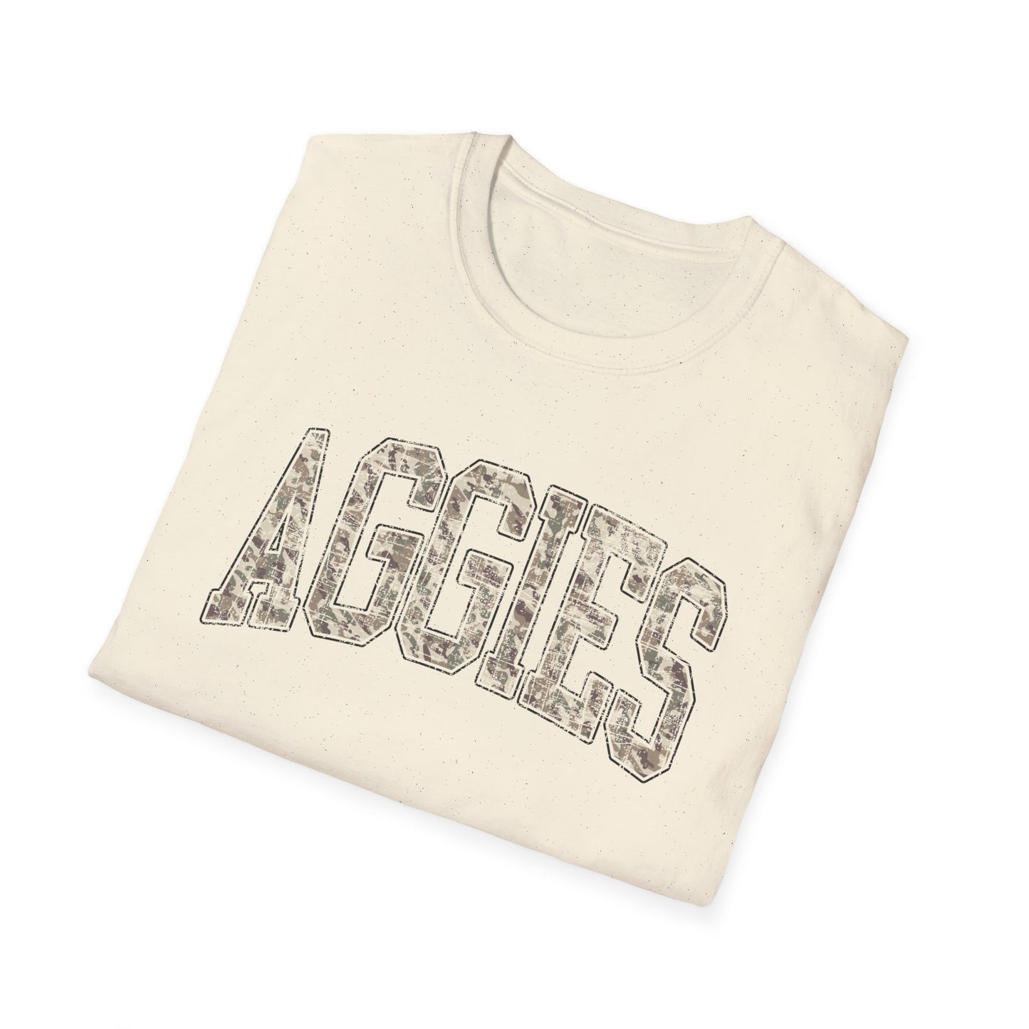 Aggies Camo SoftStyle T-Shirt | Distressed Hunting Style | Maroon Game Day Apparel |  Aggies T-Shirt