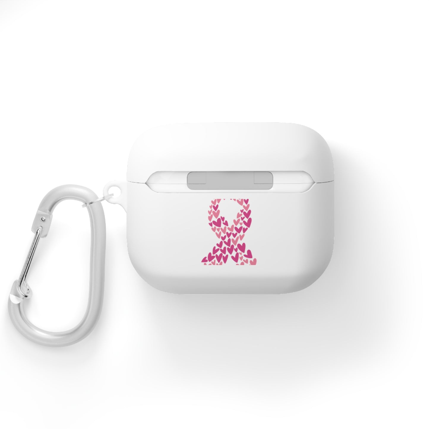 Cancer Awareness AirPods Case Cover, Pink Ribbon Design, Gift for Cancer Fighters, Supportive Tech Accessory, Breast Cancer Month