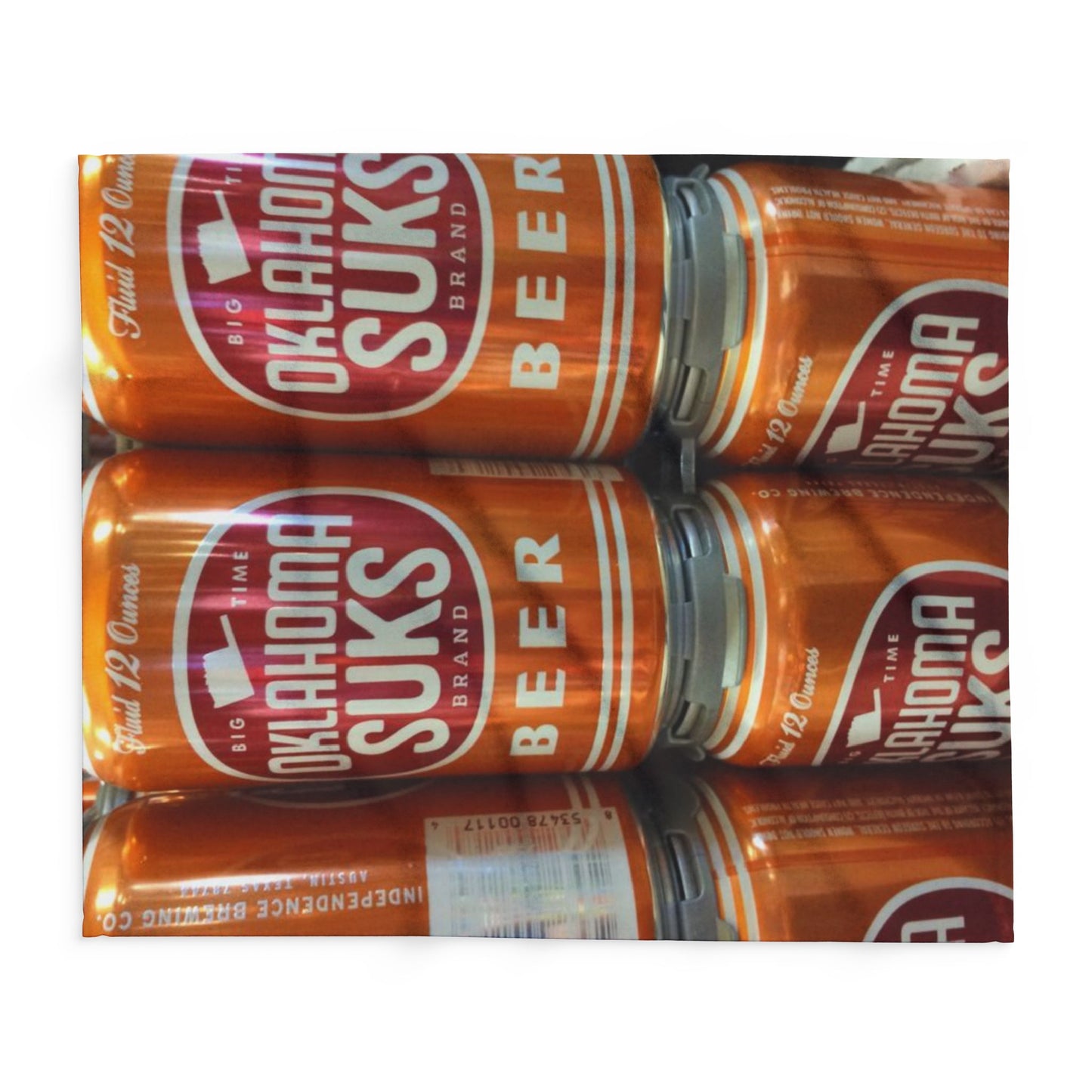 Fun Arctic Fleece Blanket - Oklahoma Suks Beer Design, Cozy Home Decor, Gift for Beer Lovers, Picnic Blanket, Outdoor Lounge