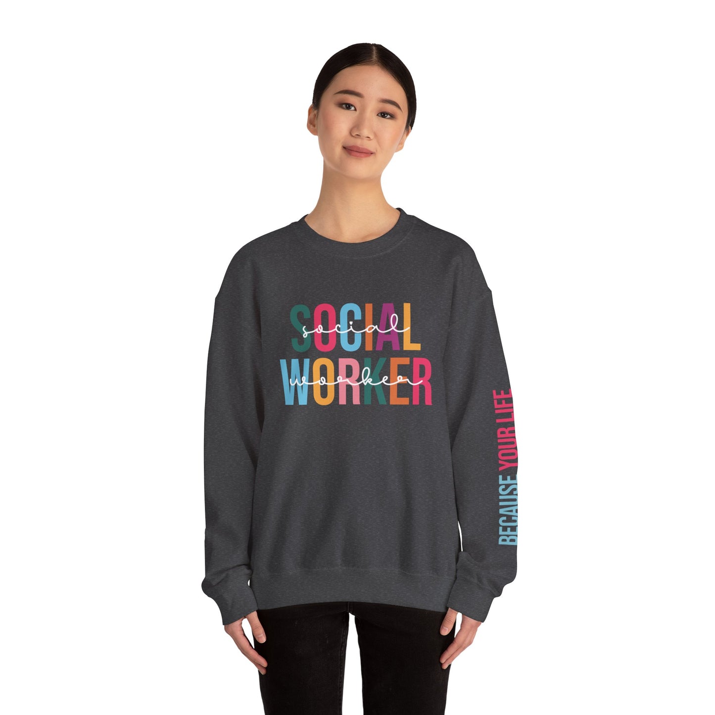 Social Worker Appreciation Crewneck Sweatshirt, Gift for Social Workers, Comfortable Unisex Sweat, Everyday Wear, Inspirational Apparel