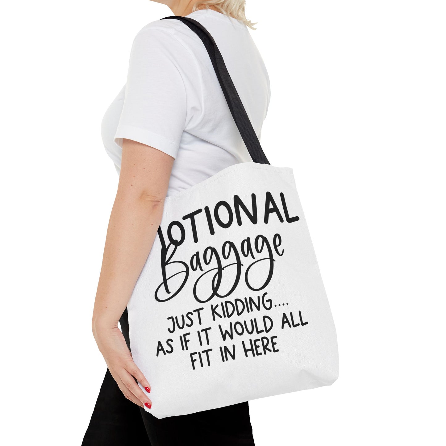 Emotional Baggage Tote Bag, Funny Quote Tote, Ideal Gift for Friends, Stylish Carryall for Everyday Use, Great for Travel and Shopping