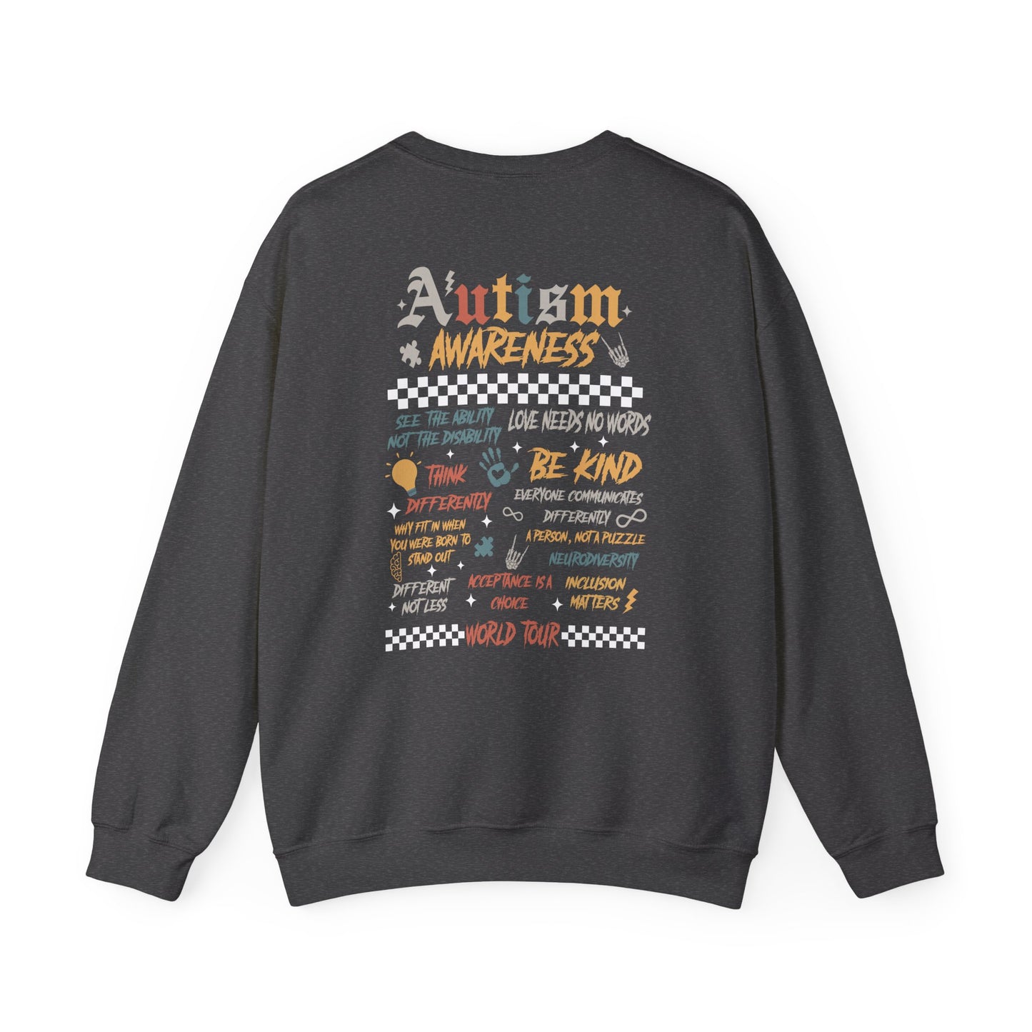 Autism Awareness Crewneck Sweatshirt, Unisex Sweatshirt, Gift for Autism Support, Love Needs No Words, Awareness Apparel