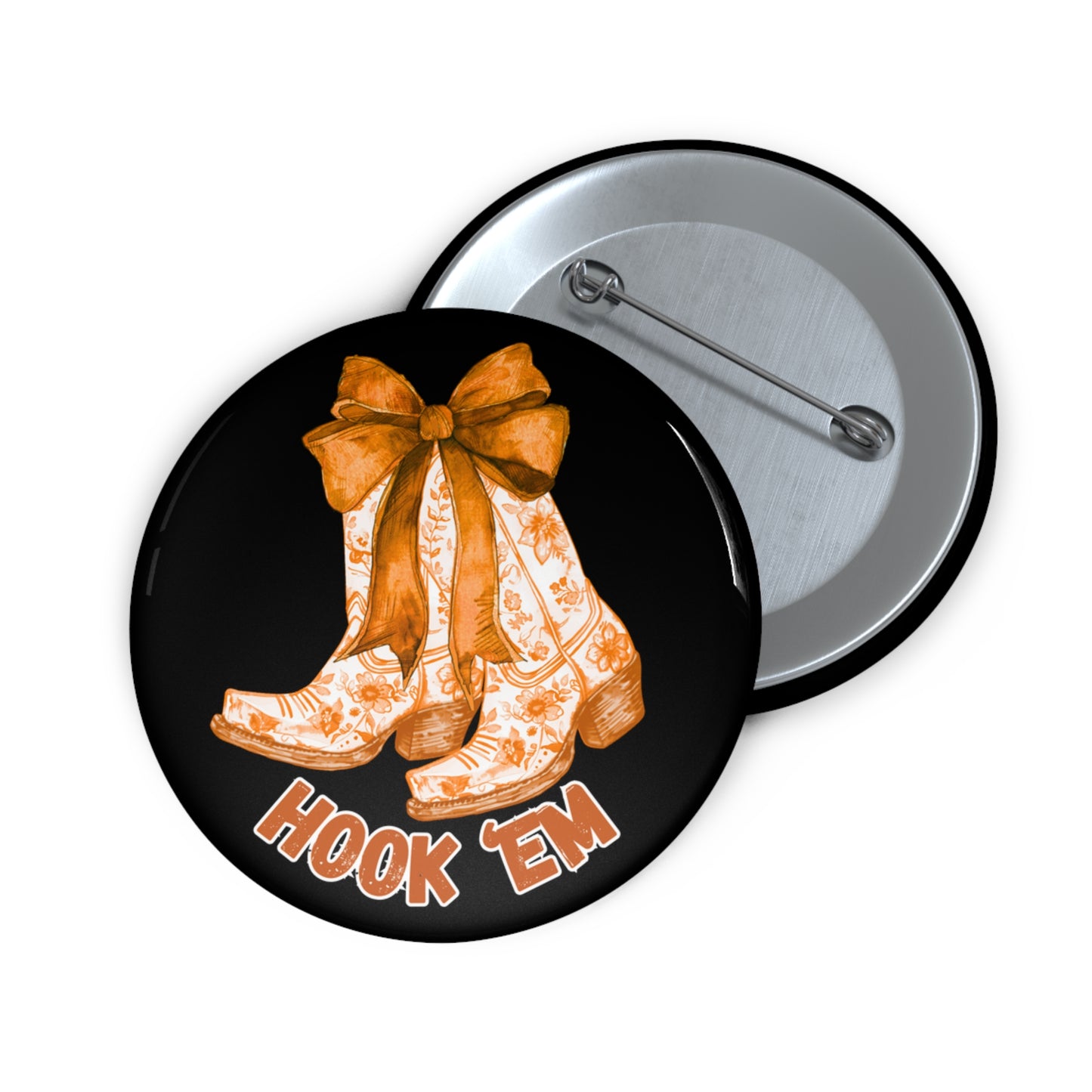 Texas Cowboy Boot Pin | Floral Western Button | Texas-Inspired Game Day Accessory | Game Day Pin | Student Gift