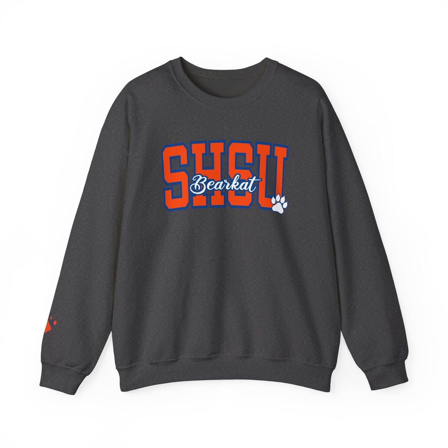 Sam Houston State University Sweatshirt | Bearkat Sleeve Print, Sam Houston State Crewneck | Printed Sleeve Game Day Sweatshirt, Bearkats