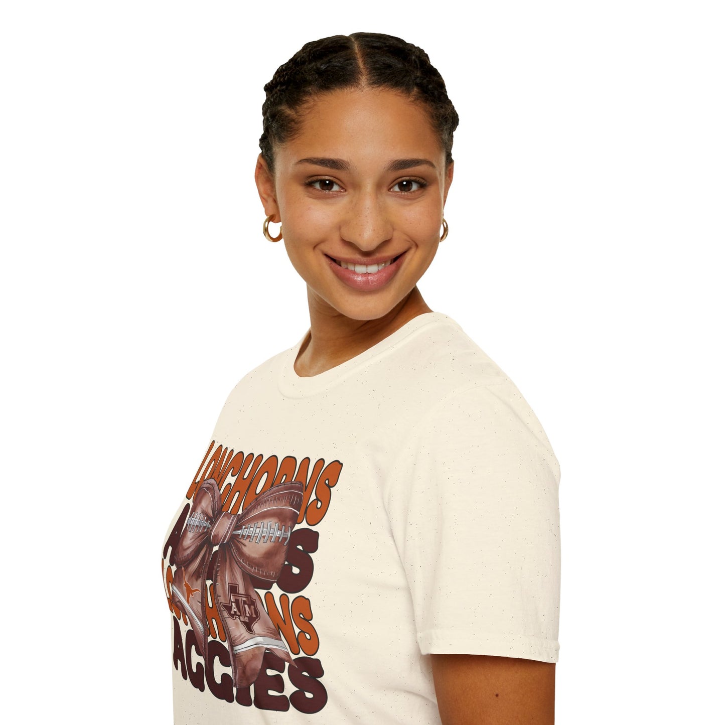 Longhorns vs Aggies Football Bow Tee – House Divided Game Day Shirt