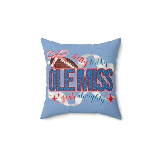 Ole Miss Faux Suede Pillow, Decorative Sports Cushion, College Football Decor, Home Accent, Gift for Students, Alumni Pillow