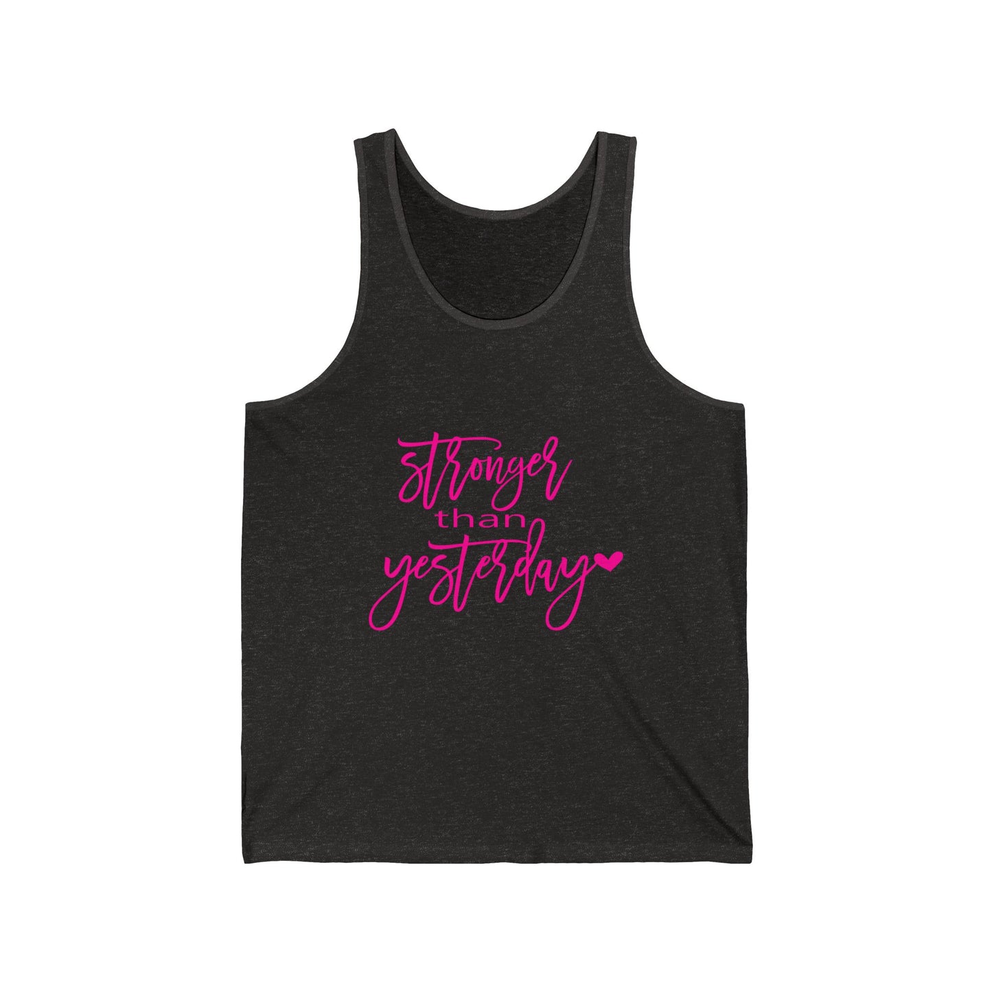 Stronger Than Yesterday Unisex Tank Top - Motivational Gym Wear, Fitness Apparel, Workout Shirt, Summer Essential, Gift