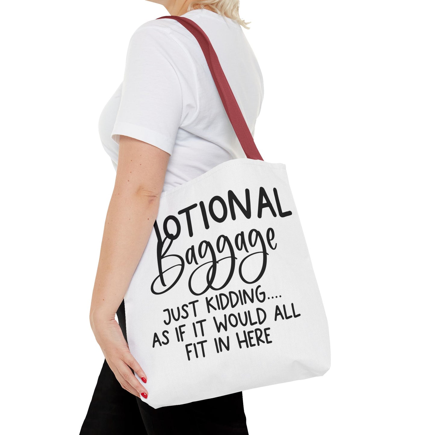 Emotional Baggage Tote Bag, Funny Quote Tote, Ideal Gift for Friends, Stylish Carryall for Everyday Use, Great for Travel and Shopping