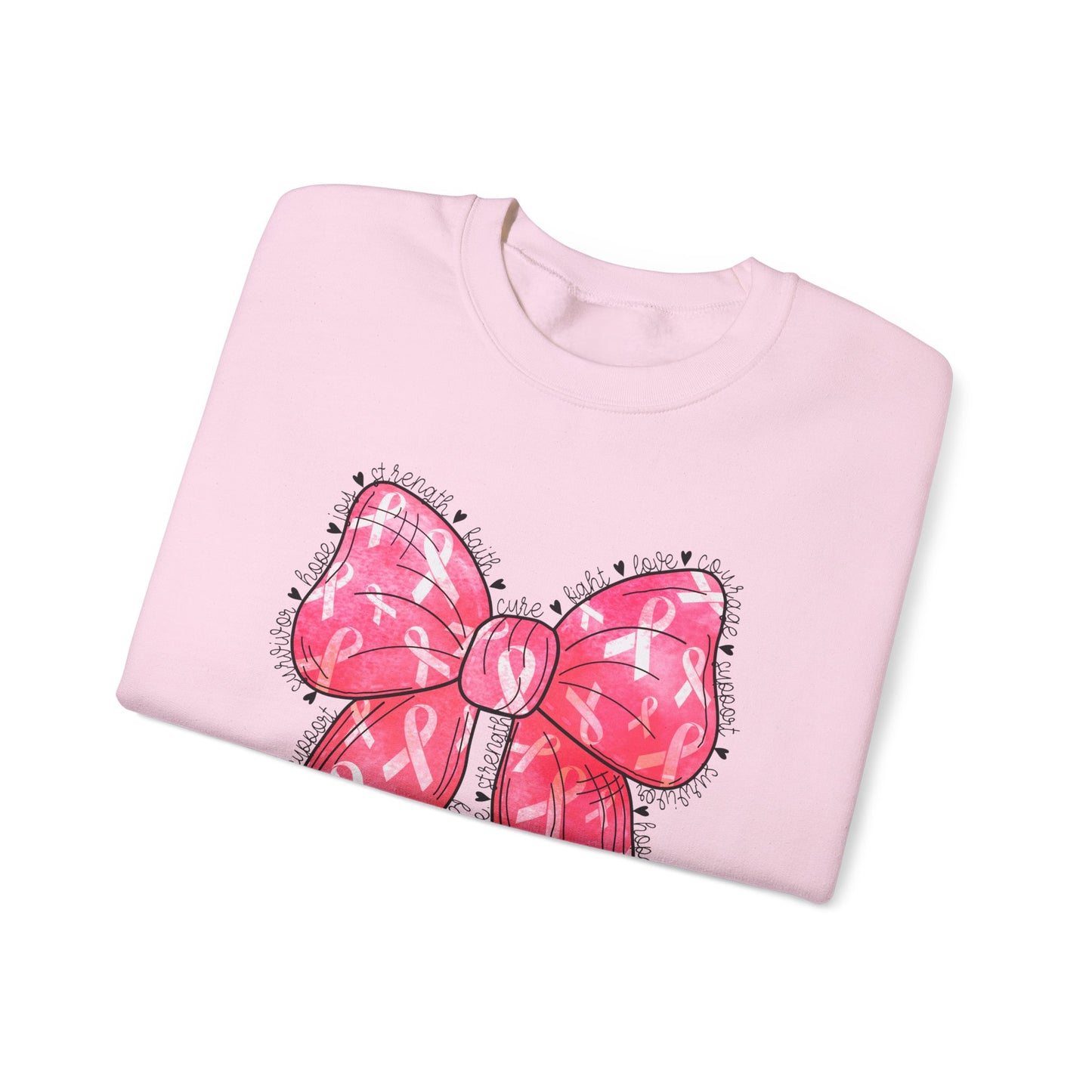 Breast Cancer Awareness, Find the Cure, Inspirational Crewneck Sweatshirt, Faith-Based Fashion, Motivational Gift, Christian Luke 1:37