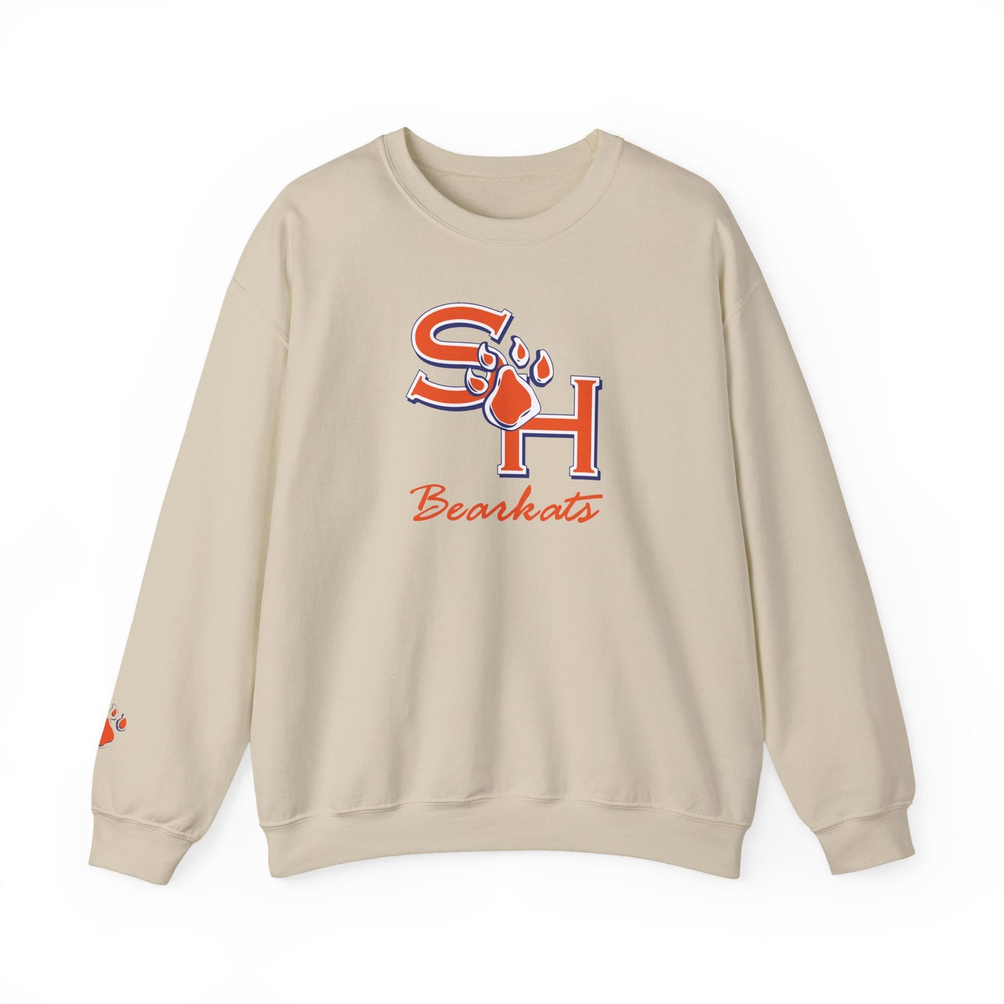 Sam Houston State University Sweatshirt | Bearkat Sleeve Print, Sam Houston State Crewneck | Printed Sleeve Game Day Sweatshirt, Bearkats