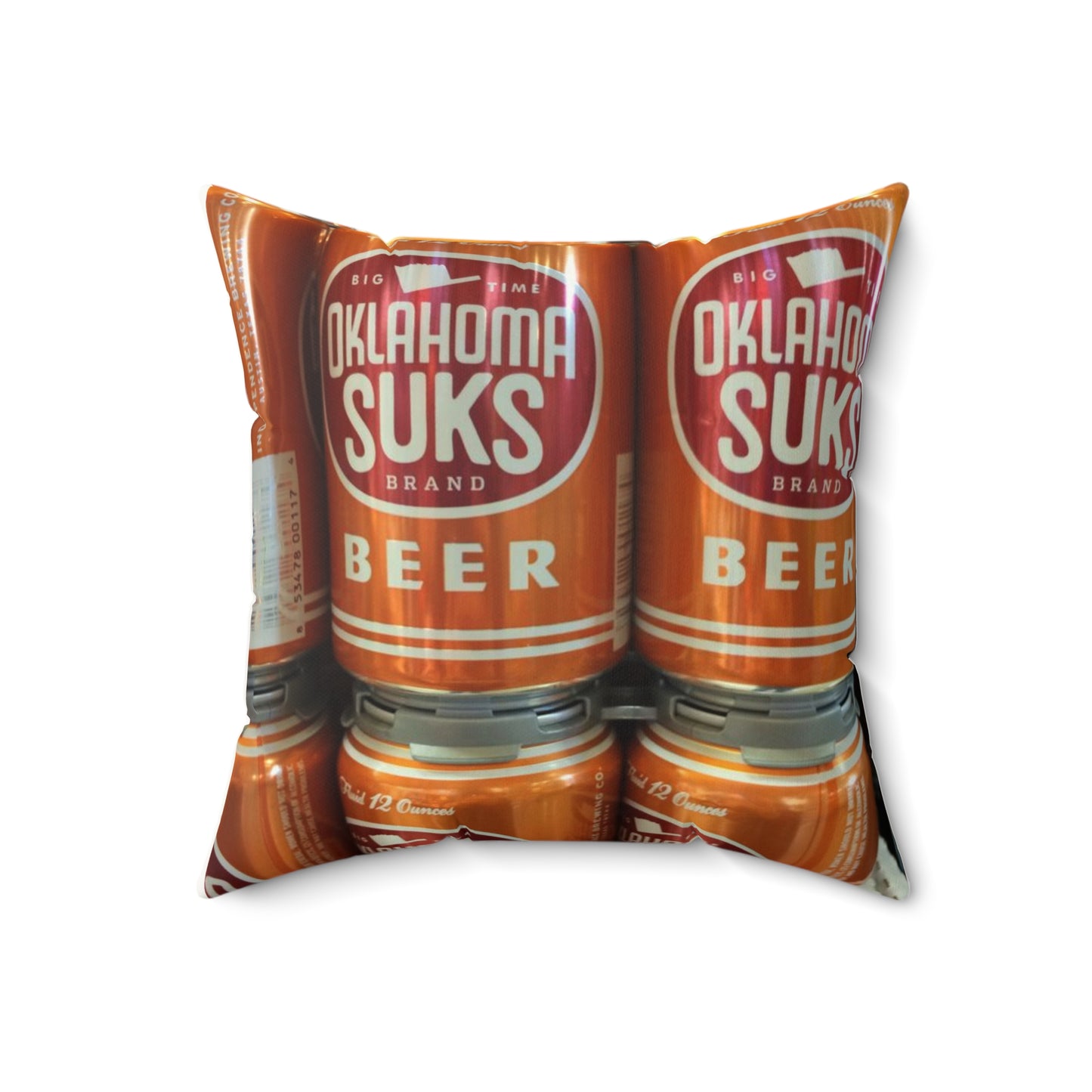 Texas Longhorns Beer-themed Faux Suede Pillow | Perfect for Man Caves, Home Bars, Gift for Beer Lovers, Texas Longhorns gift, UT Dorm Decor