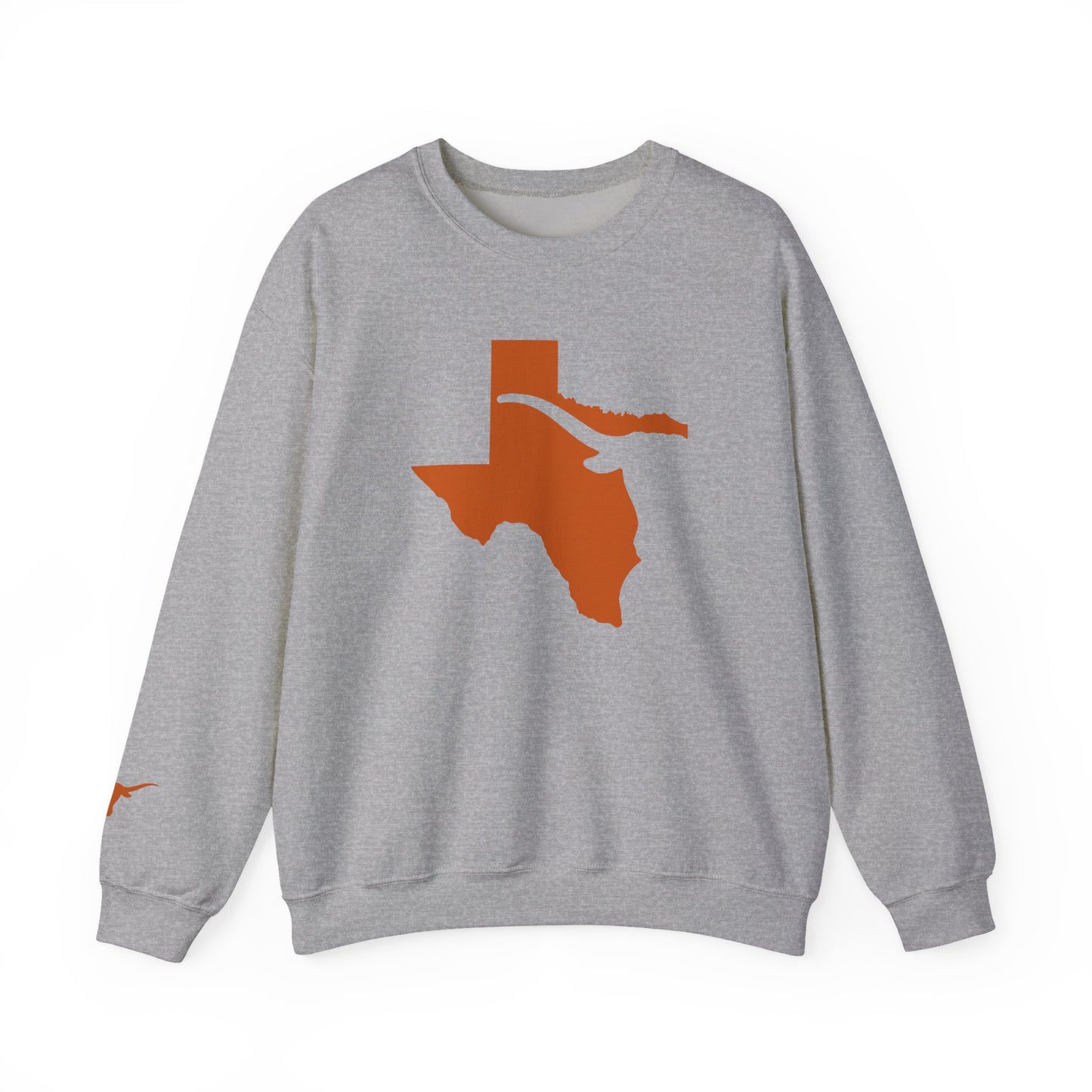 Texas Sweatshirt | Longhorn Sleeve Print, Texas Crewneck | Printed Sleeve Game Day Sweatshirt | Student Gift | Alumni Gear