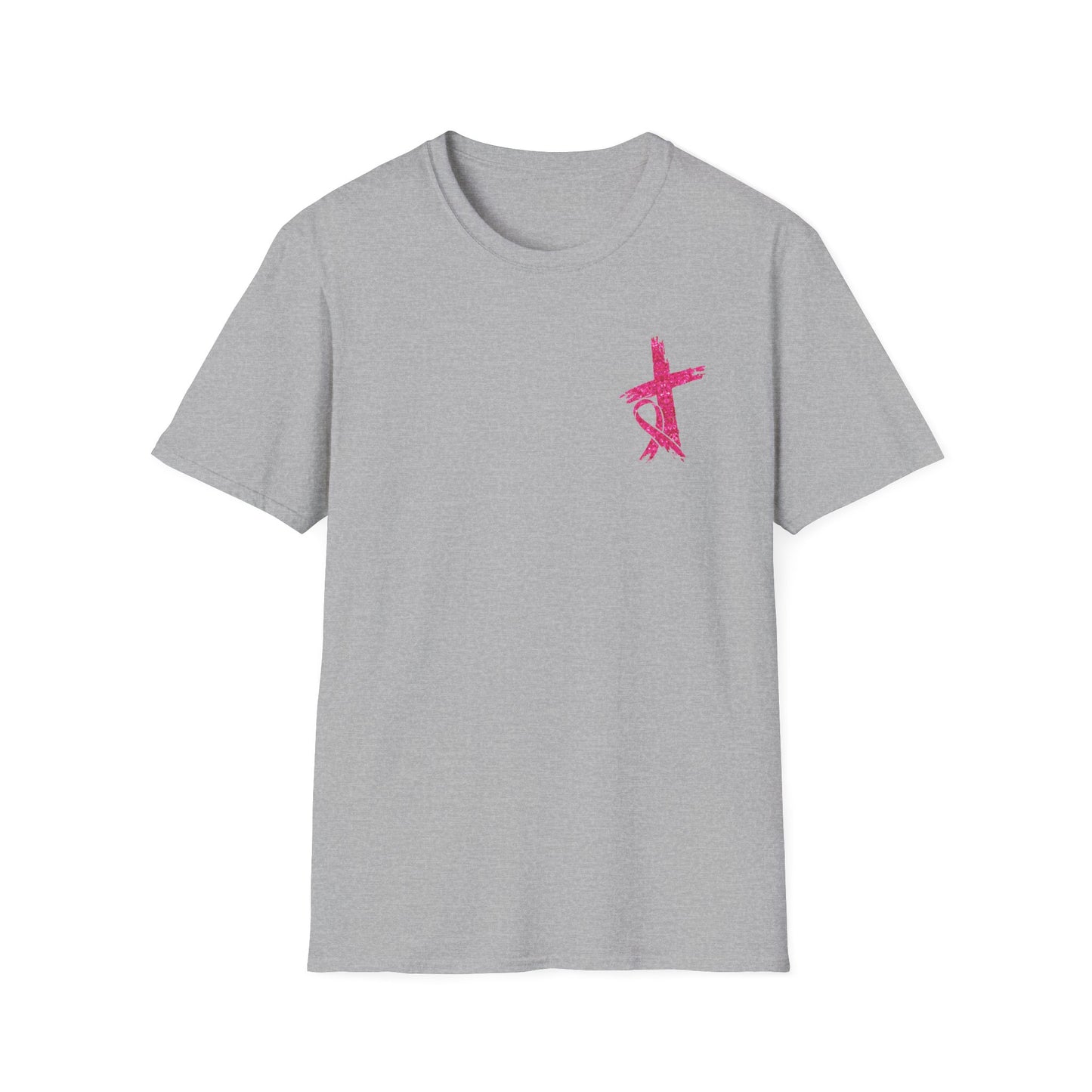 Breast Cancer Awareness, Breast Cancer, Faith, Hope Cure Inspired Softstyle T-Shirt, Inspirational Gift, Cancer Awareness Shirt, Luke 1:37