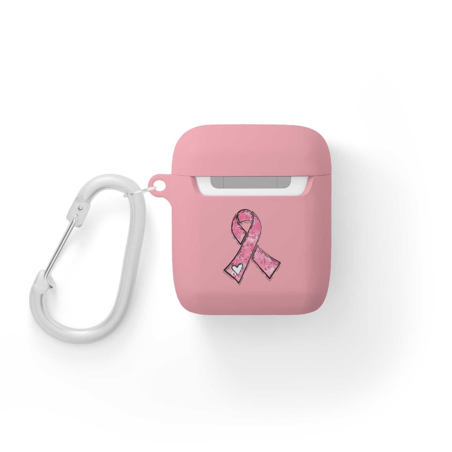 Cancer Awareness AirPods Case Cover, Pink Ribbon Design, Gift for Cancer Fighters, Supportive Tech Accessory, Breast Cancer Month