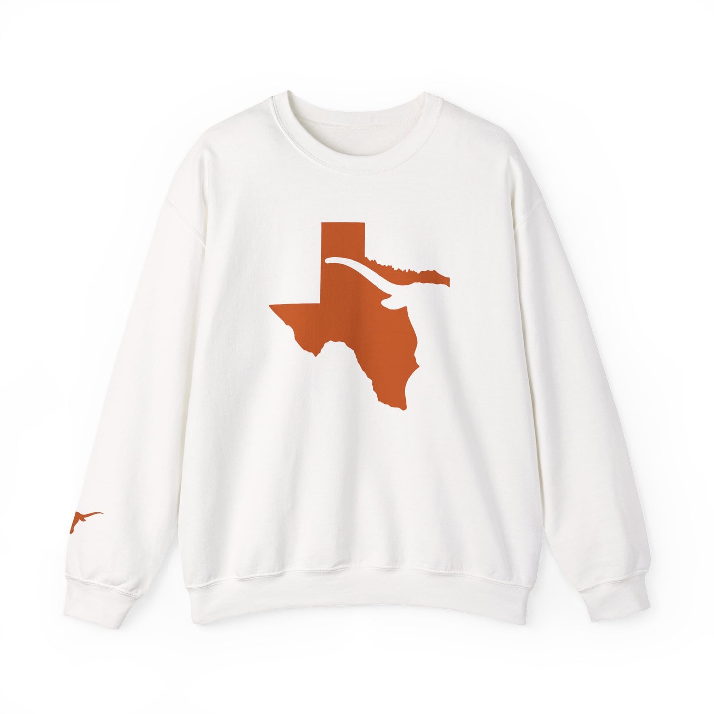 Texas Sweatshirt | Longhorn Sleeve Print, Texas Crewneck | Printed Sleeve Game Day Sweatshirt | Student Gift | Alumni Gear