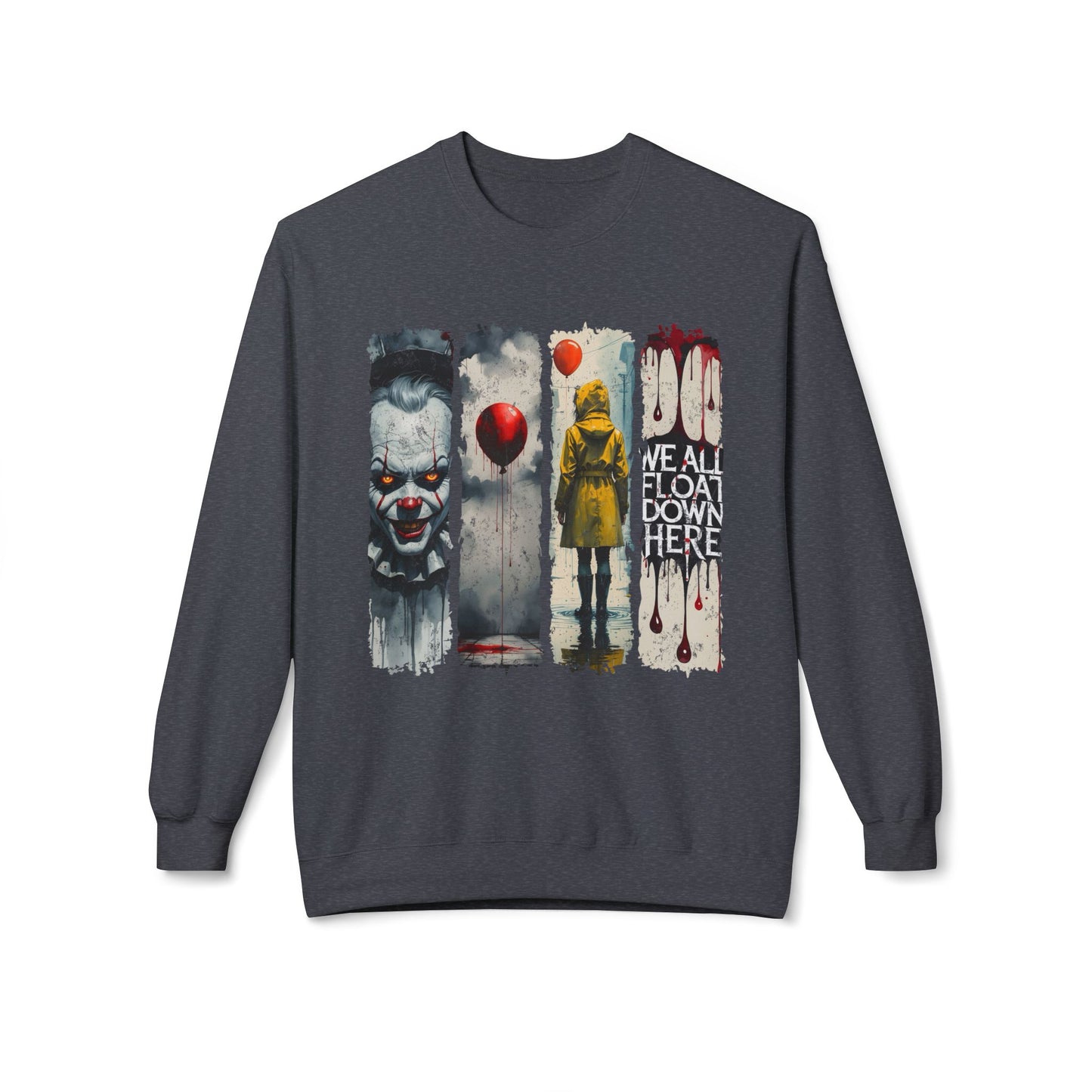 Halloween Crewneck Sweatshirt, We All Float Down Here, Horror Sweatshirt, IT Halloween, Scary Sweatshirt