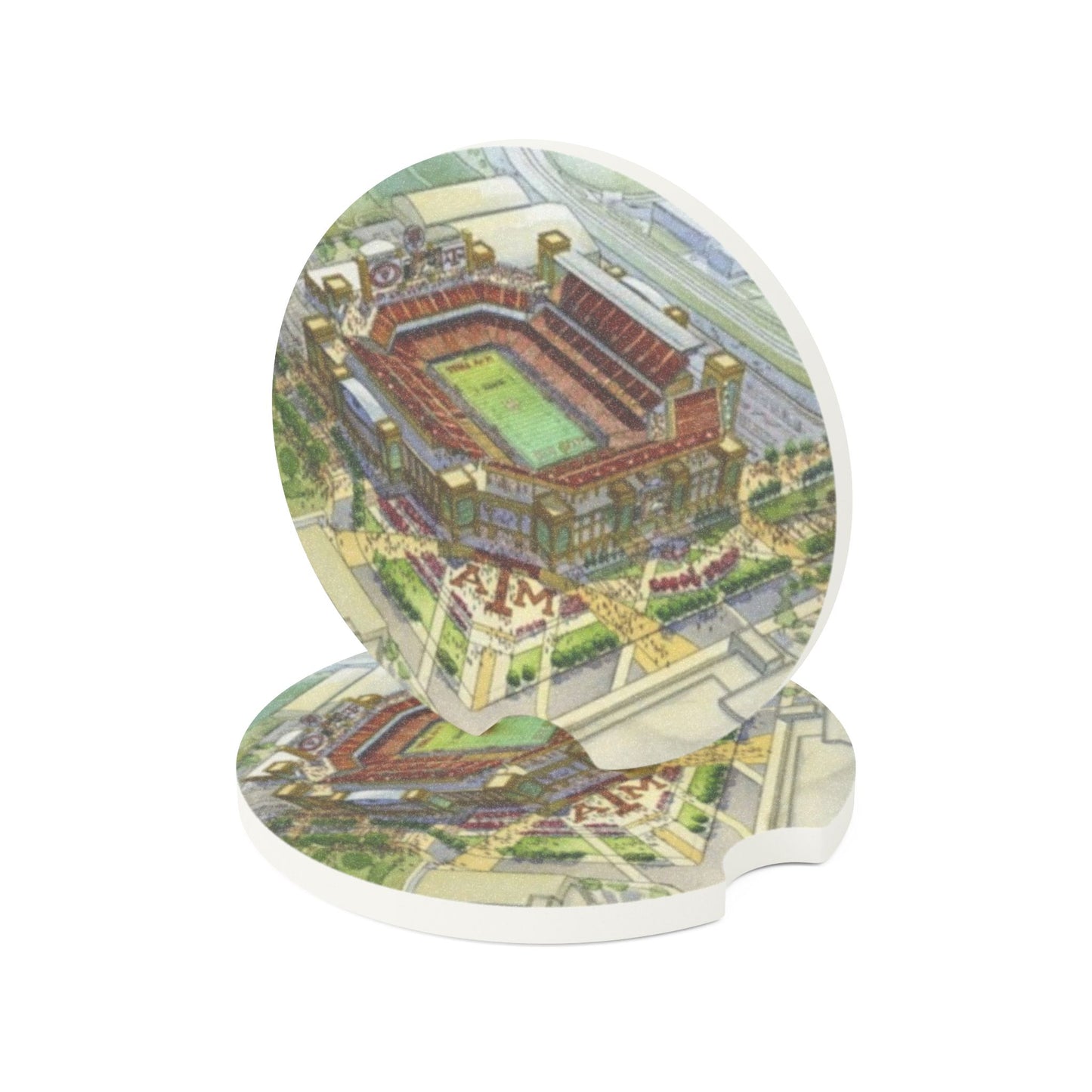 Aggies Stadium Car Coaster, Fun Gift for Aggie Fans | Stocking Stuffer, Gig Em, Aggie Car Decor, College Car Accessory