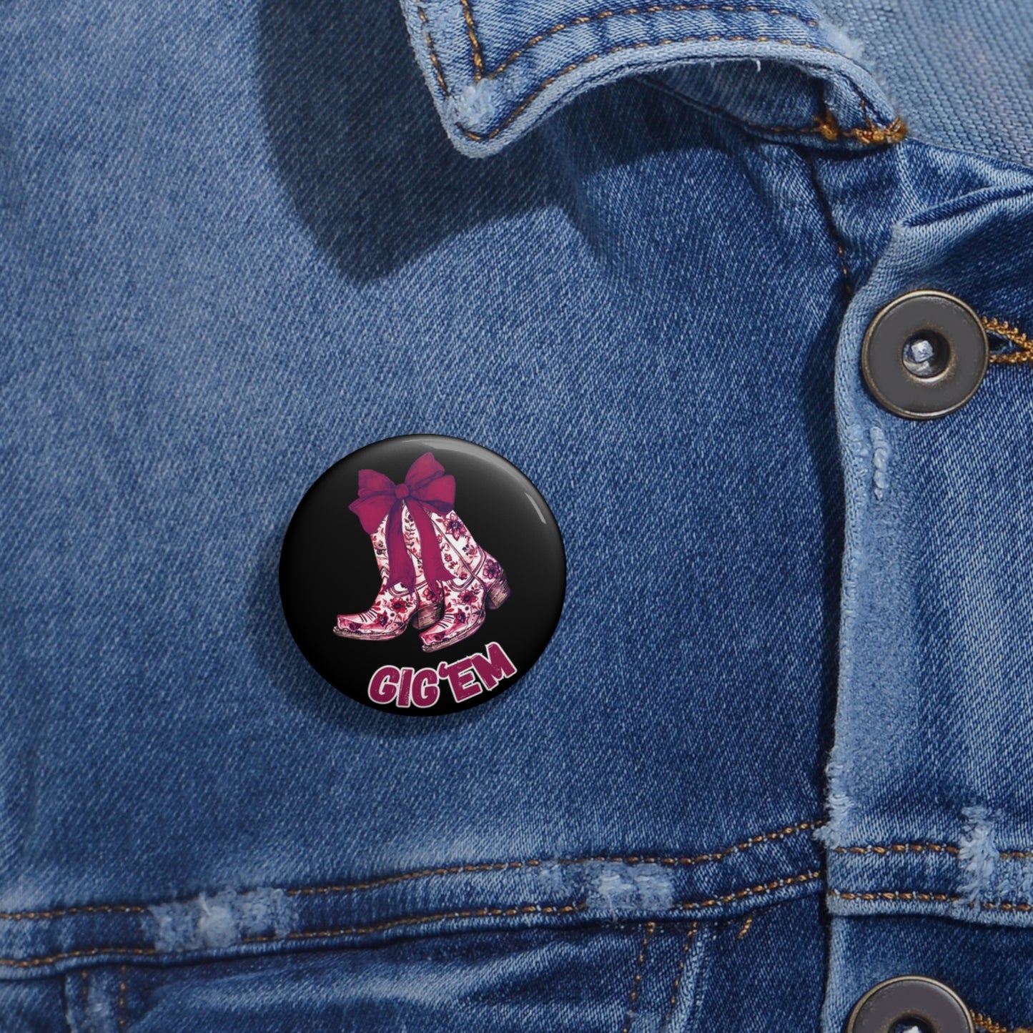 Aggies Floral Boots Button Game Day Pin | Aggie Game Day Accessory | Aggie Game Day Pin | Aggie Spirit Wear, Game Day Pin