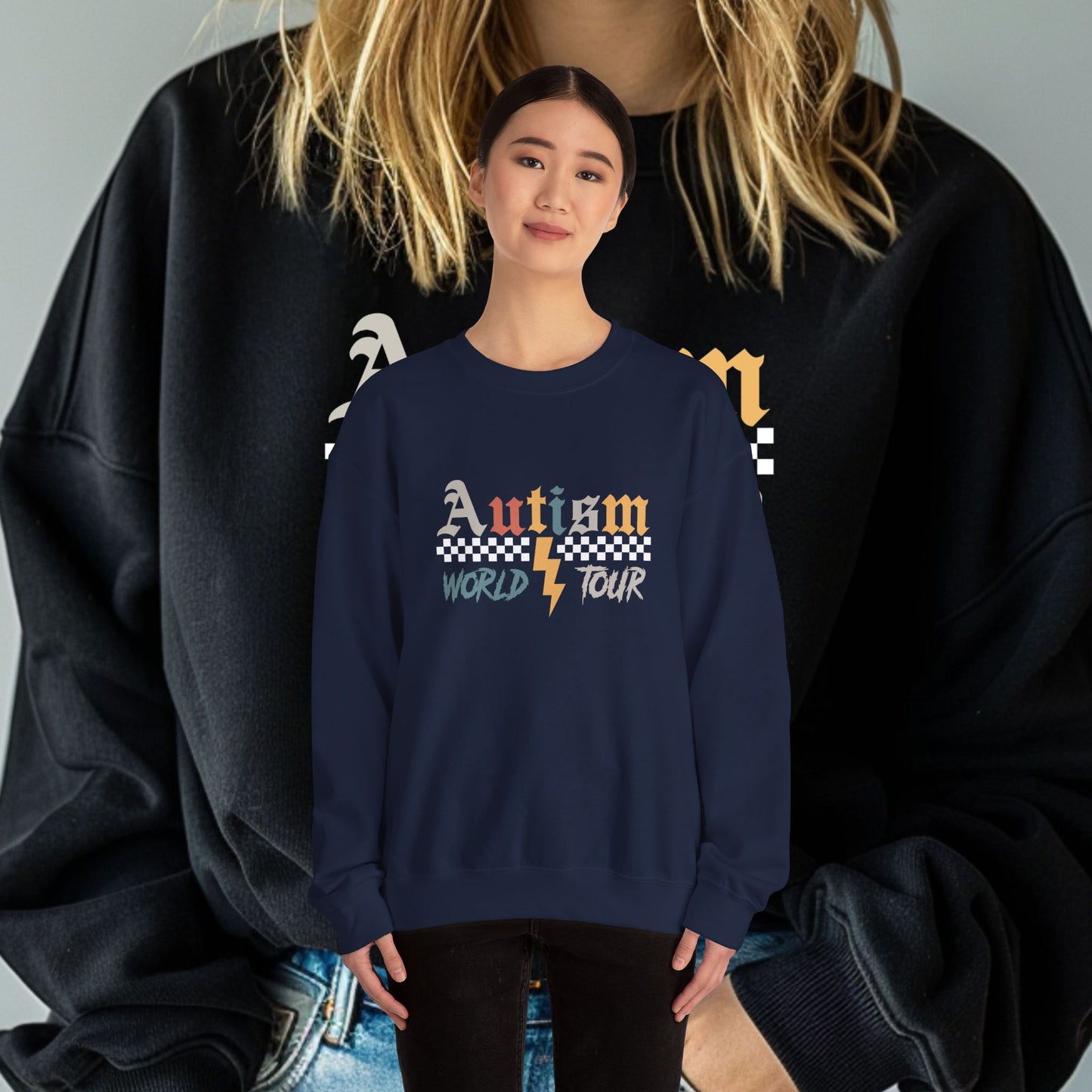 Autism Awareness Crewneck Sweatshirt, Unisex Sweatshirt, Gift for Autism Support, Love Needs No Words, Awareness Apparel