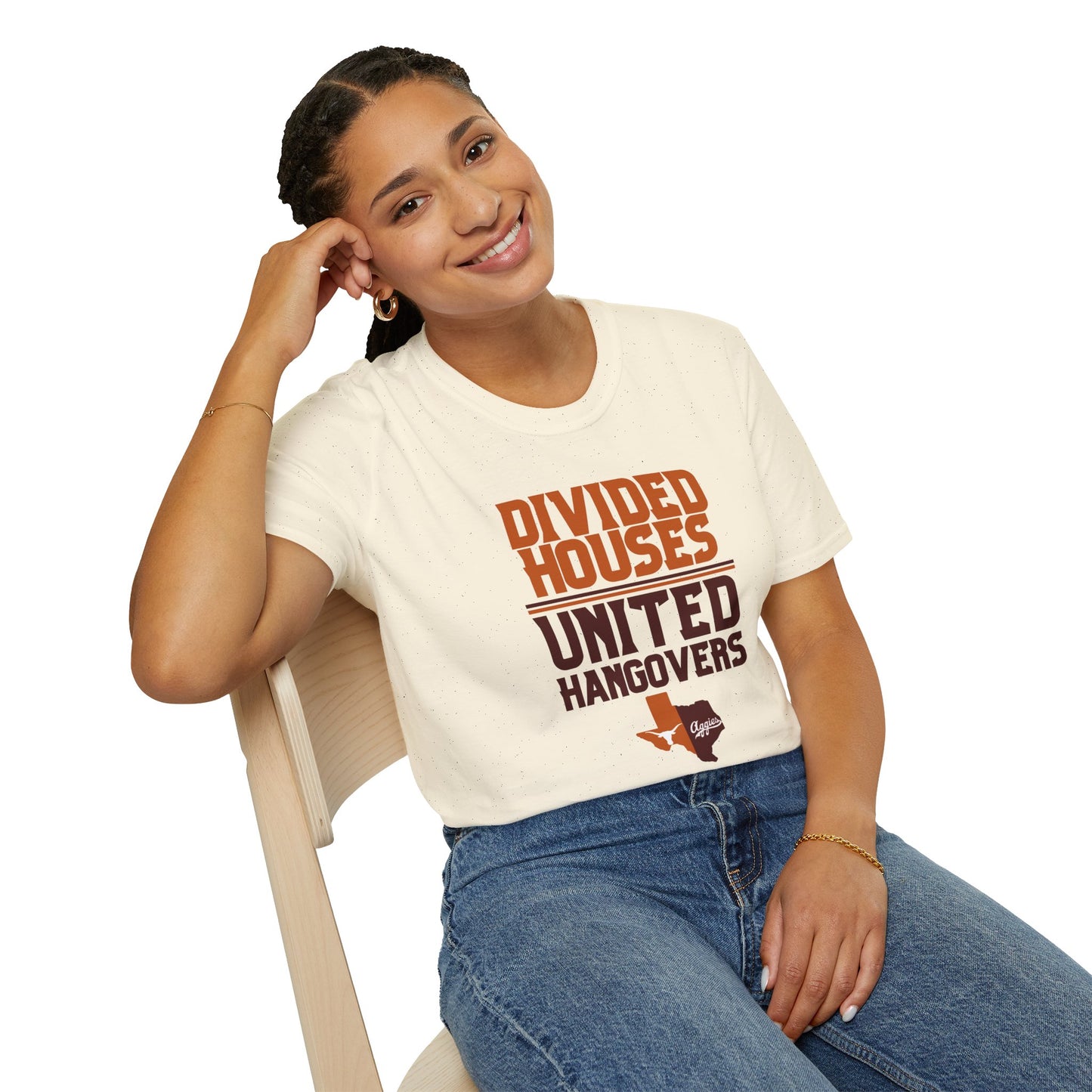 Divided Houses United Hangovers Texas Rivalry T-Shirt, Perfect for Longhorns and Aggies, Lonestar Showdown, House Divided