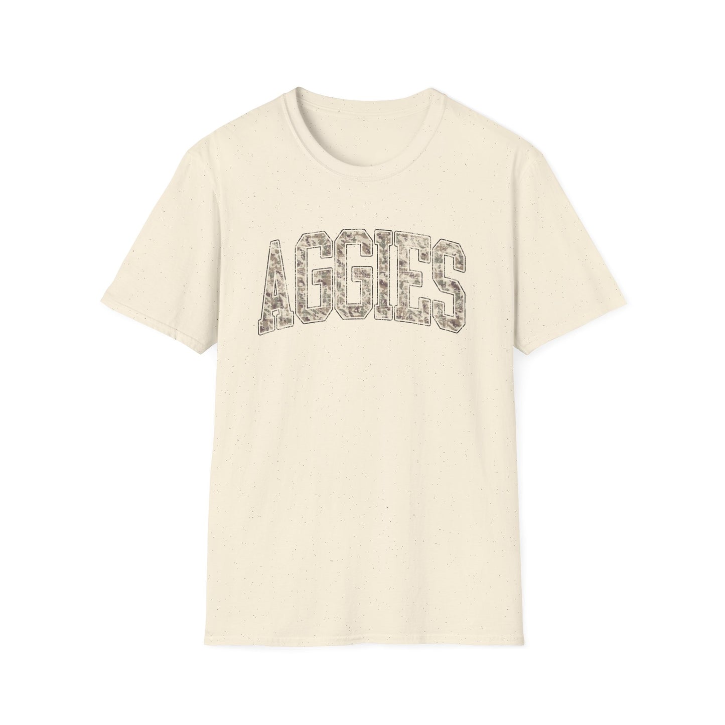Aggies Camo SoftStyle T-Shirt | Distressed Hunting Style | Maroon Game Day Apparel |  Aggies T-Shirt