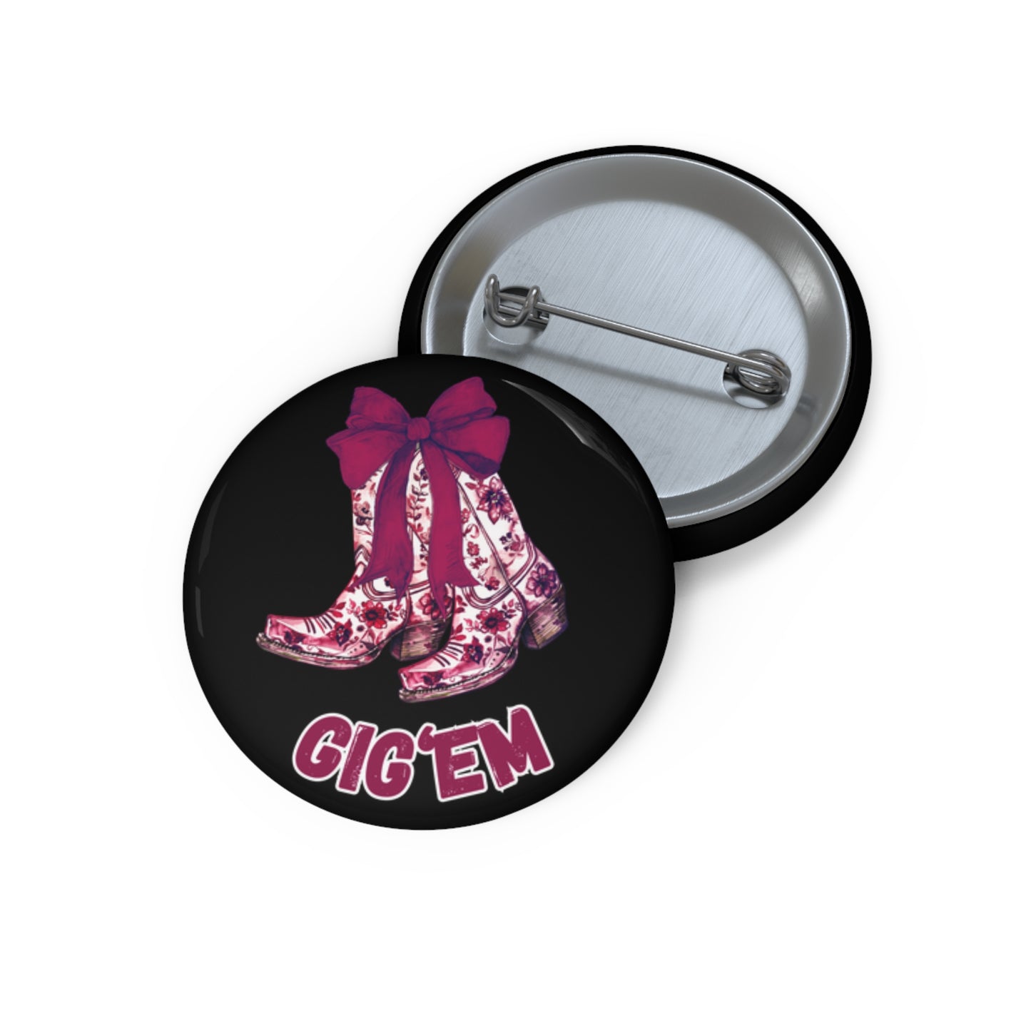 Aggies Floral Boots Button Game Day Pin | Aggie Game Day Accessory | Aggie Game Day Pin | Aggie Spirit Wear, Game Day Pin