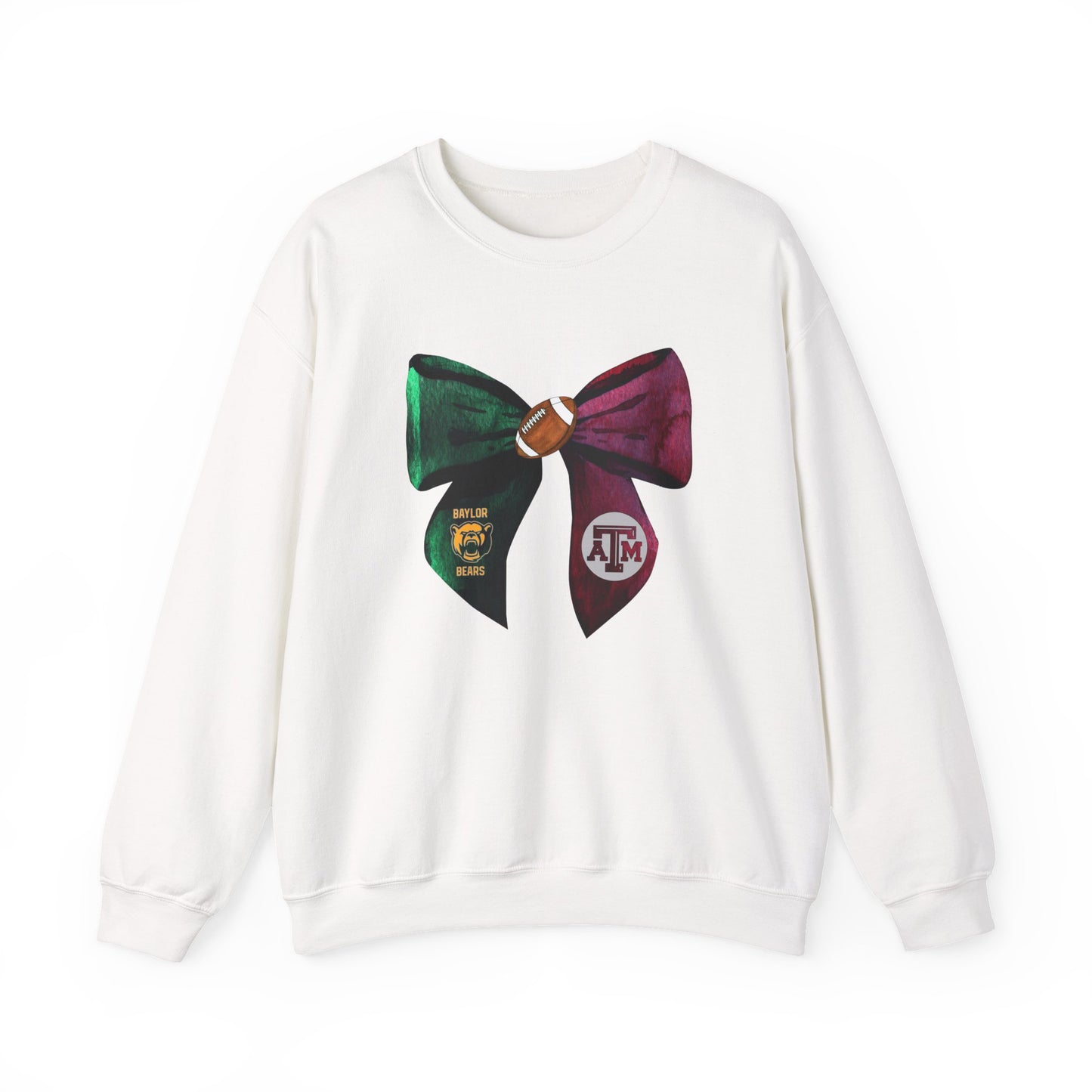 House Divided Bears and Aggies Crewneck | Split School Pride Tee | Green and Maroon College Family Shirt | Texas College Spirit Crewneck