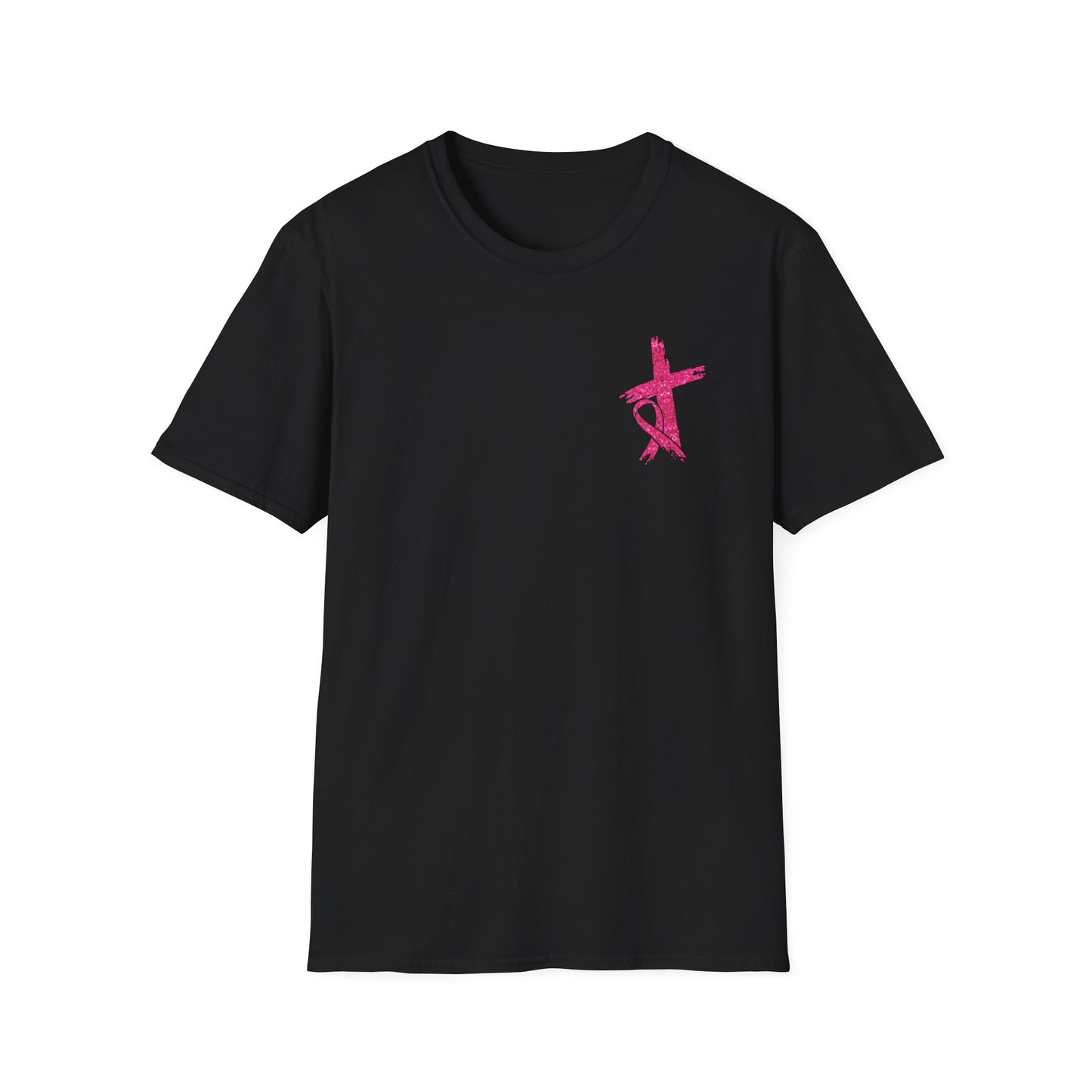 Breast Cancer Awareness, Breast Cancer, Faith, Hope Cure Inspired Softstyle T-Shirt, Inspirational Gift, Cancer Awareness Shirt, Luke 1:37