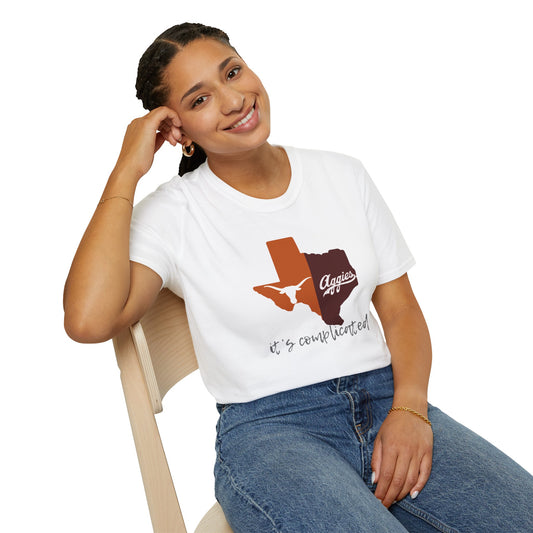 Texas Rivalry “It’s Complicated” Shirt | Longhorns vs Aggies Tee | House Divided College Game Day Shirt