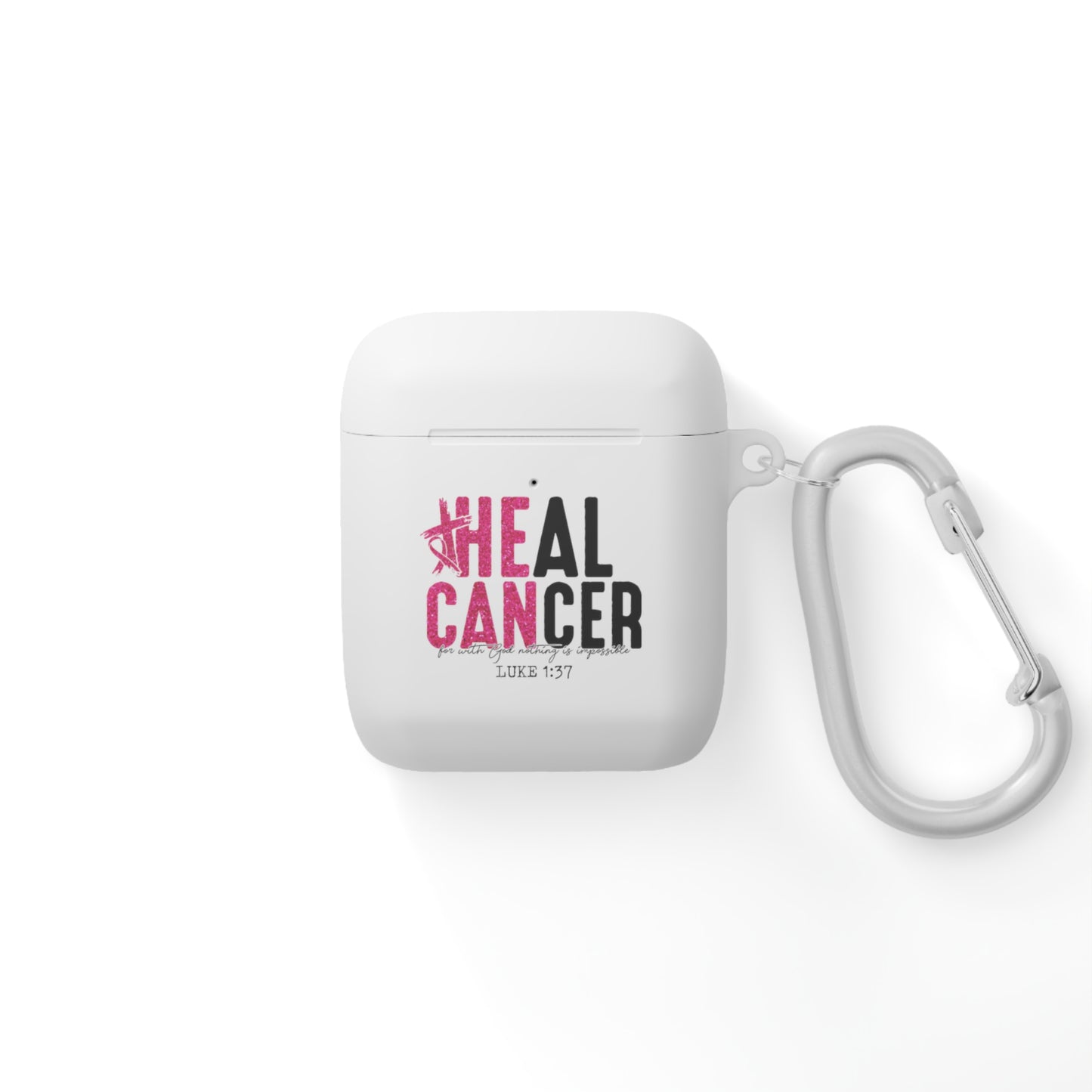 Cancer Awareness AirPods Case Cover, Pink Ribbon Design, Gift for Cancer Fighters, Supportive Tech Accessory, Breast Cancer Month