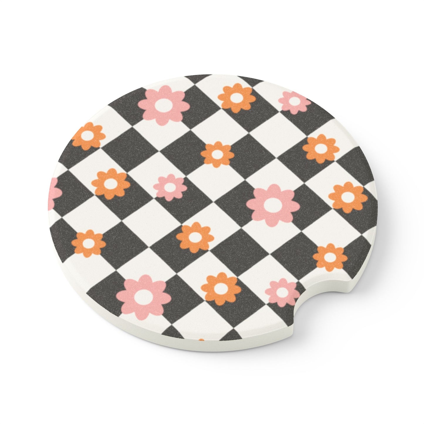 Daisy Car Coaster, Daisy Print Car Coaster | Cute Car Accessory | Fun Gift for Friends & Family | Stocking Stuffer, Car Coaster