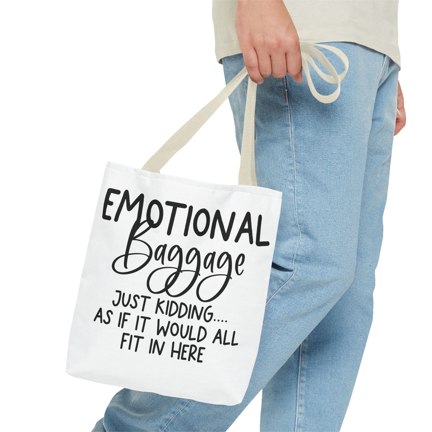 Emotional Baggage Tote Bag, Funny Quote Tote, Ideal Gift for Friends, Stylish Carryall for Everyday Use, Great for Travel and Shopping