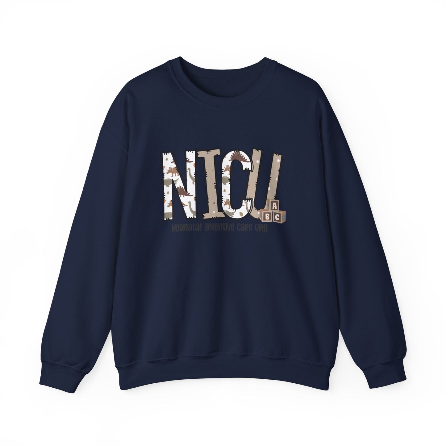 NICU Dino Nurse Crewneck Sweatshirt - Healthcare Worker Gift, Hospital Apparel, Medical Professional Clothing, Nurse Appreciation, RN Gift