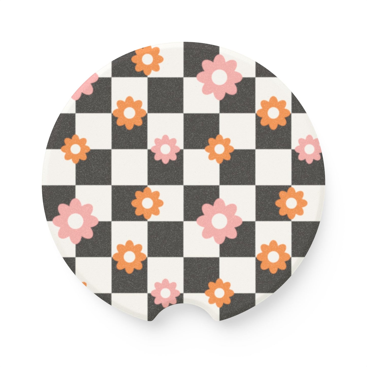 Daisy Car Coaster, Daisy Print Car Coaster | Cute Car Accessory | Fun Gift for Friends & Family | Stocking Stuffer, Car Coaster