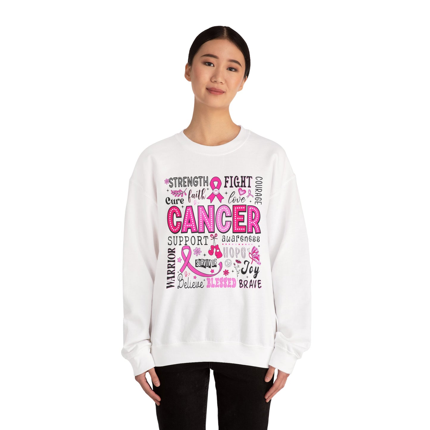 Breast Cancer Awareness, Find the Cure, Inspirational Crewneck Sweatshirt, Faith-Based Fashion, Motivational Gift