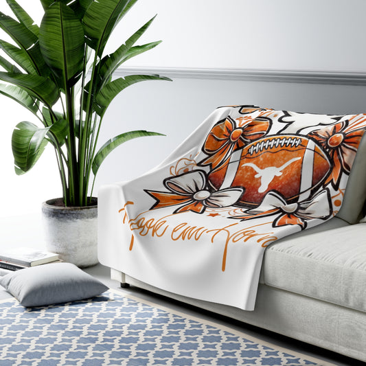 Texas Sherpa Fleece Blanket, Cozy Throw for Home, Gift for Texas Fans, Dorm Accessory