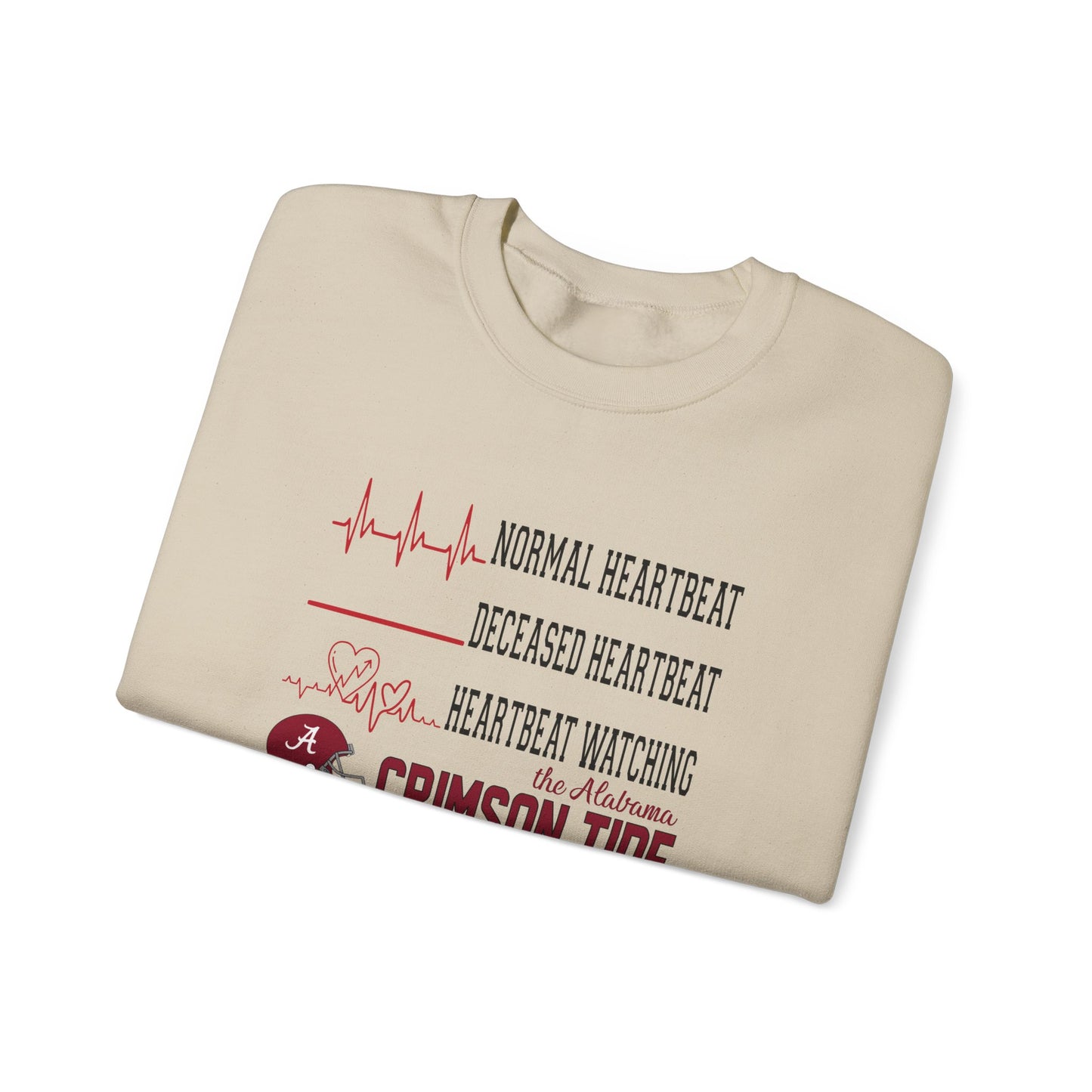 Alabama Crimson Tide Heart Rate Shirt | Funny Game Day Tee | Normal, Deceased, and Crimson Tide Heart Rate | Roll Tide Football Shirt