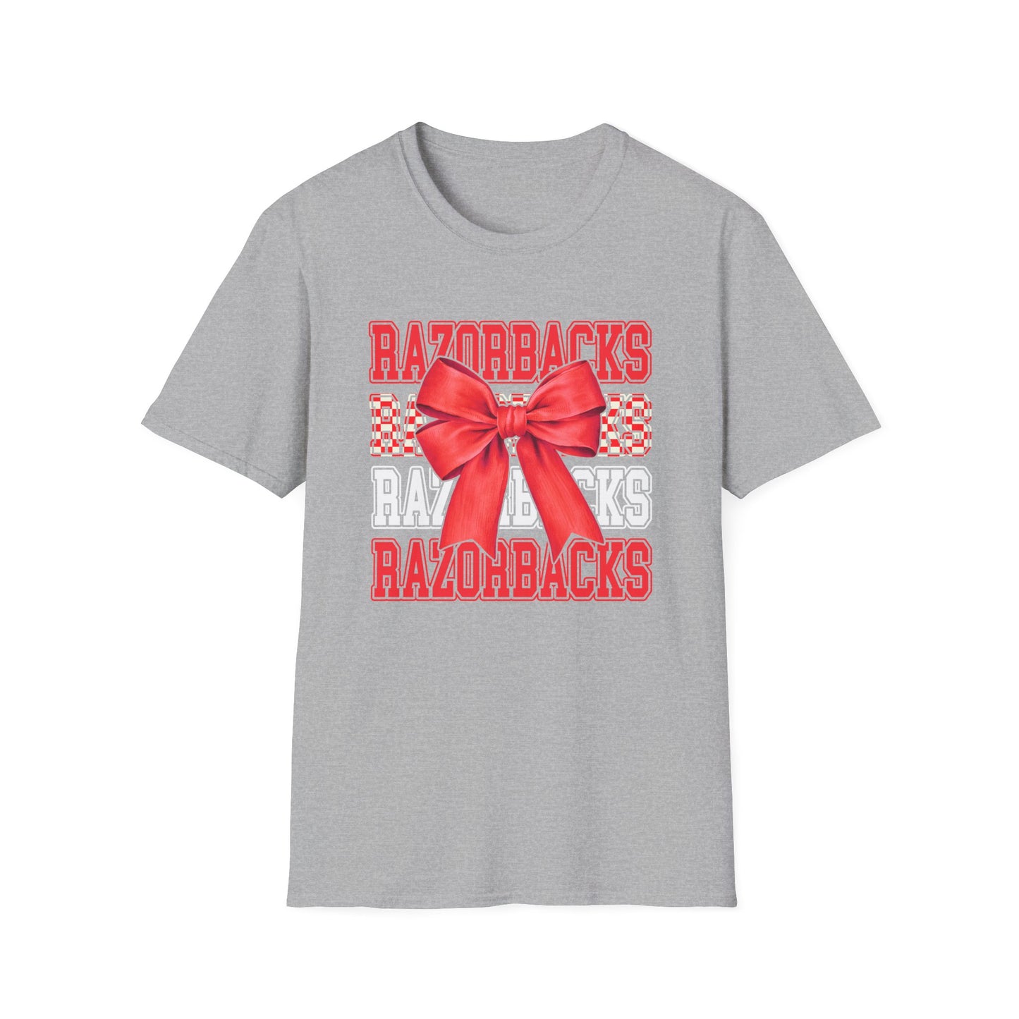 Cute Bow University of Arkansas Unisex Softstyle T-Shirt | Game Days, College Events, Gifts, Fan Gear