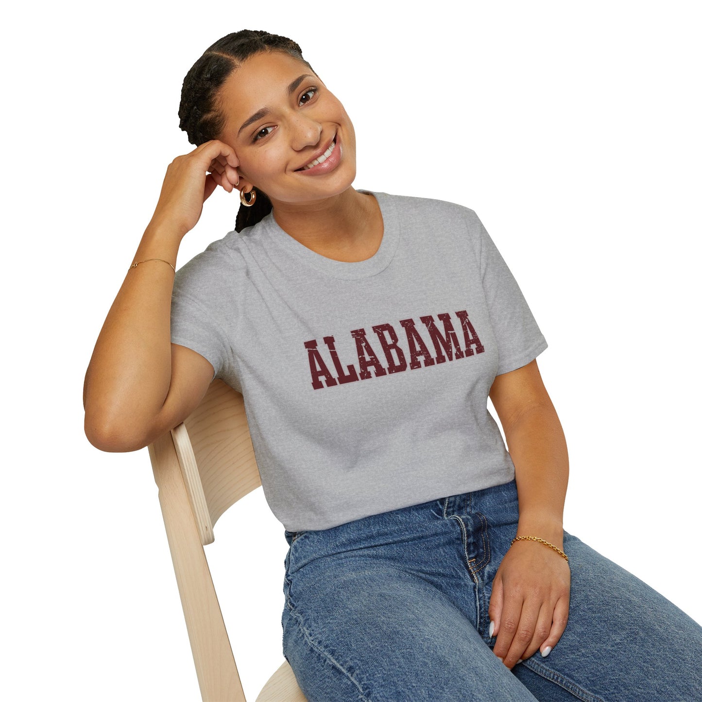 Alabama Distressed Varsity Tee | Vintage Crimson Game Day Shirt | Southern Spirit Unisex T-Shirt | Retro College Style | Game Day Gear