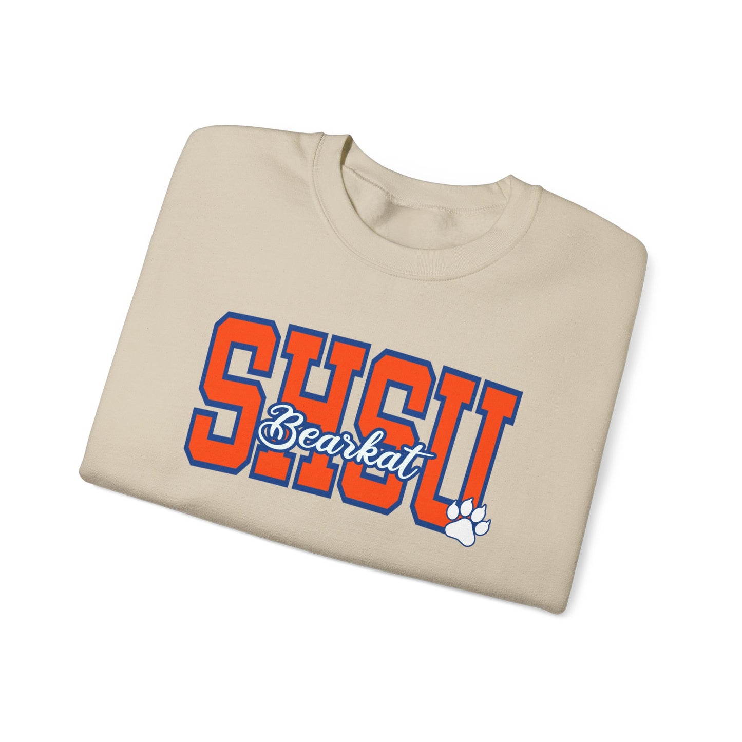 Sam Houston State University Sweatshirt | Bearkat Sleeve Print, Sam Houston State Crewneck | Printed Sleeve Game Day Sweatshirt, Bearkats