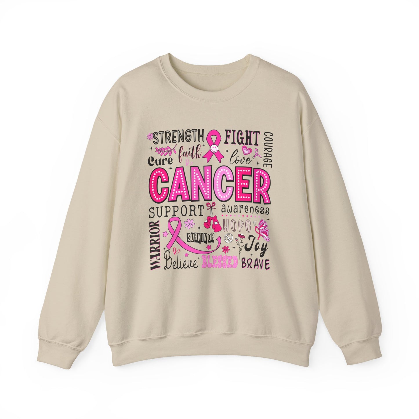Breast Cancer Awareness, Find the Cure, Inspirational Crewneck Sweatshirt, Faith-Based Fashion, Motivational Gift