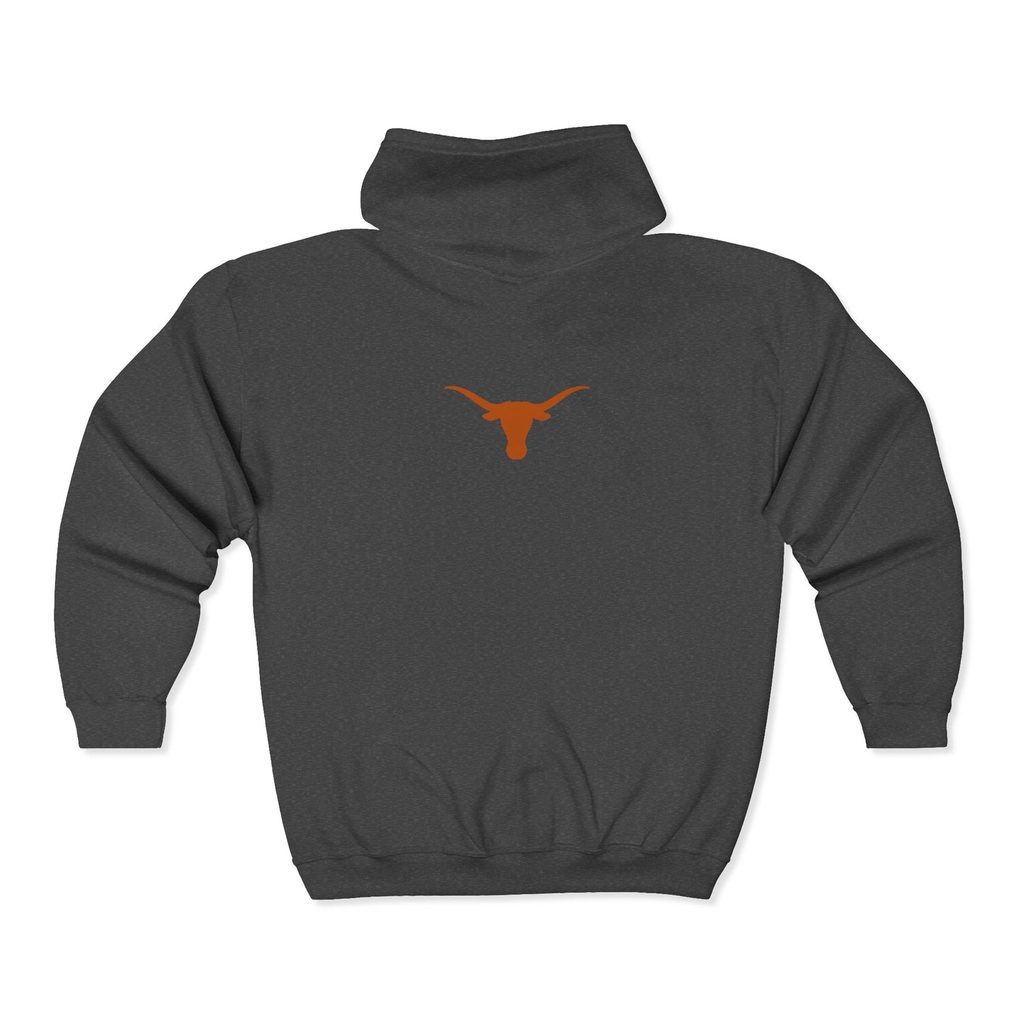 University of Texas Longhorns Zip-Up Hoodie with front and back design, Perfect for College Spirit, Game Day Gear, Longhorns, UT