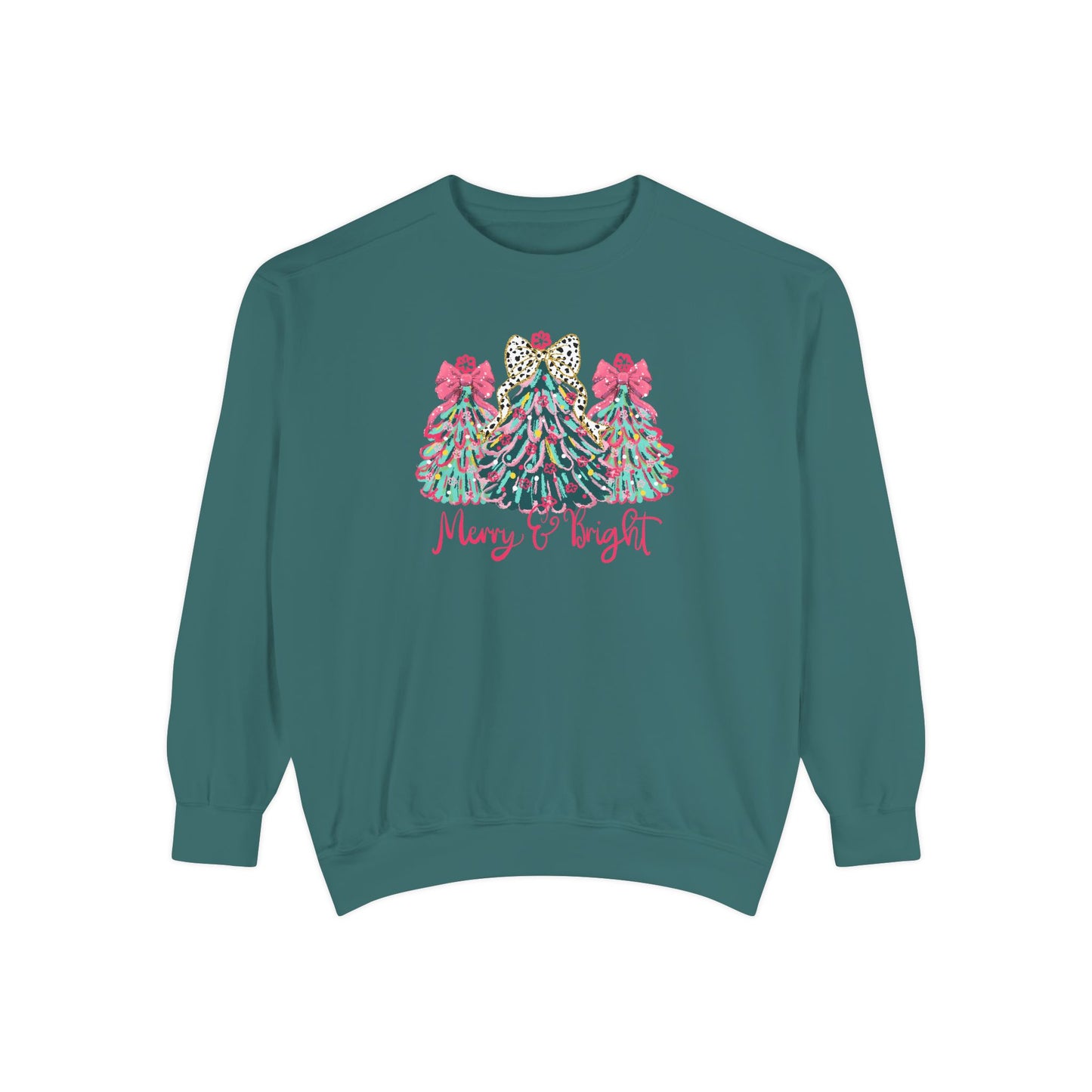 Merry & Bright Comfort Colors Christmas Sweatshirt, Christmas Gift, Christmas Crewneck, Holiday Apparel, Festive Style, Winter Wardrobe, Christmas
